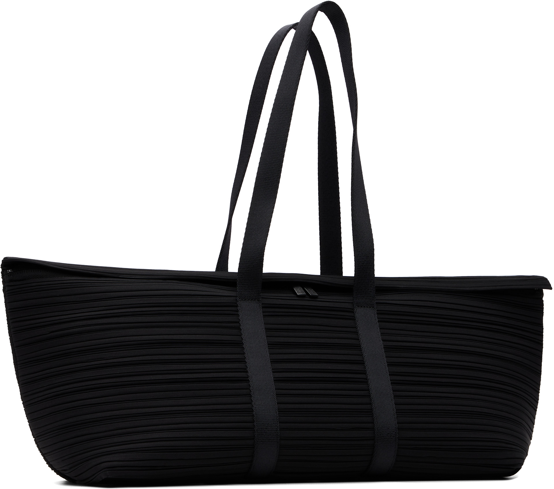 PLEATS PLEASE ISSEY MIYAKE: Black Pleats Boston Shoulder Bag | SSENSE