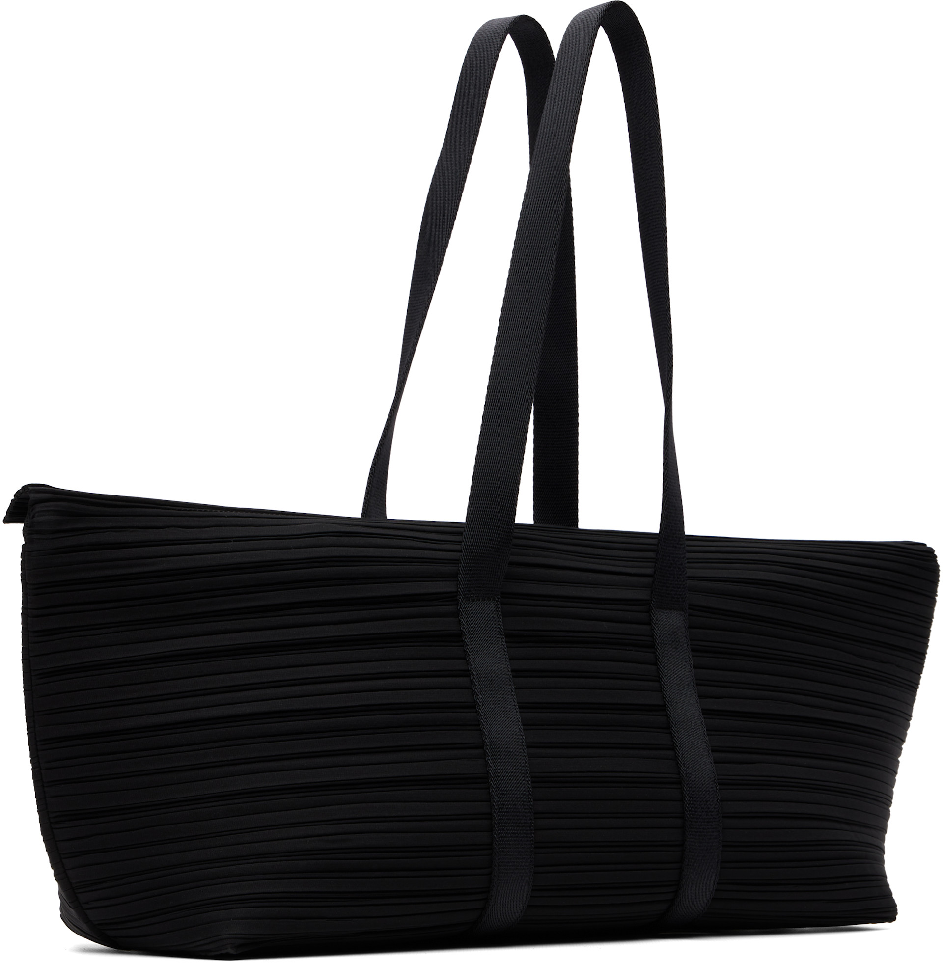 PLEATS PLEASE ISSEY MIYAKE: Black Pleats Boston Shoulder Bag | SSENSE