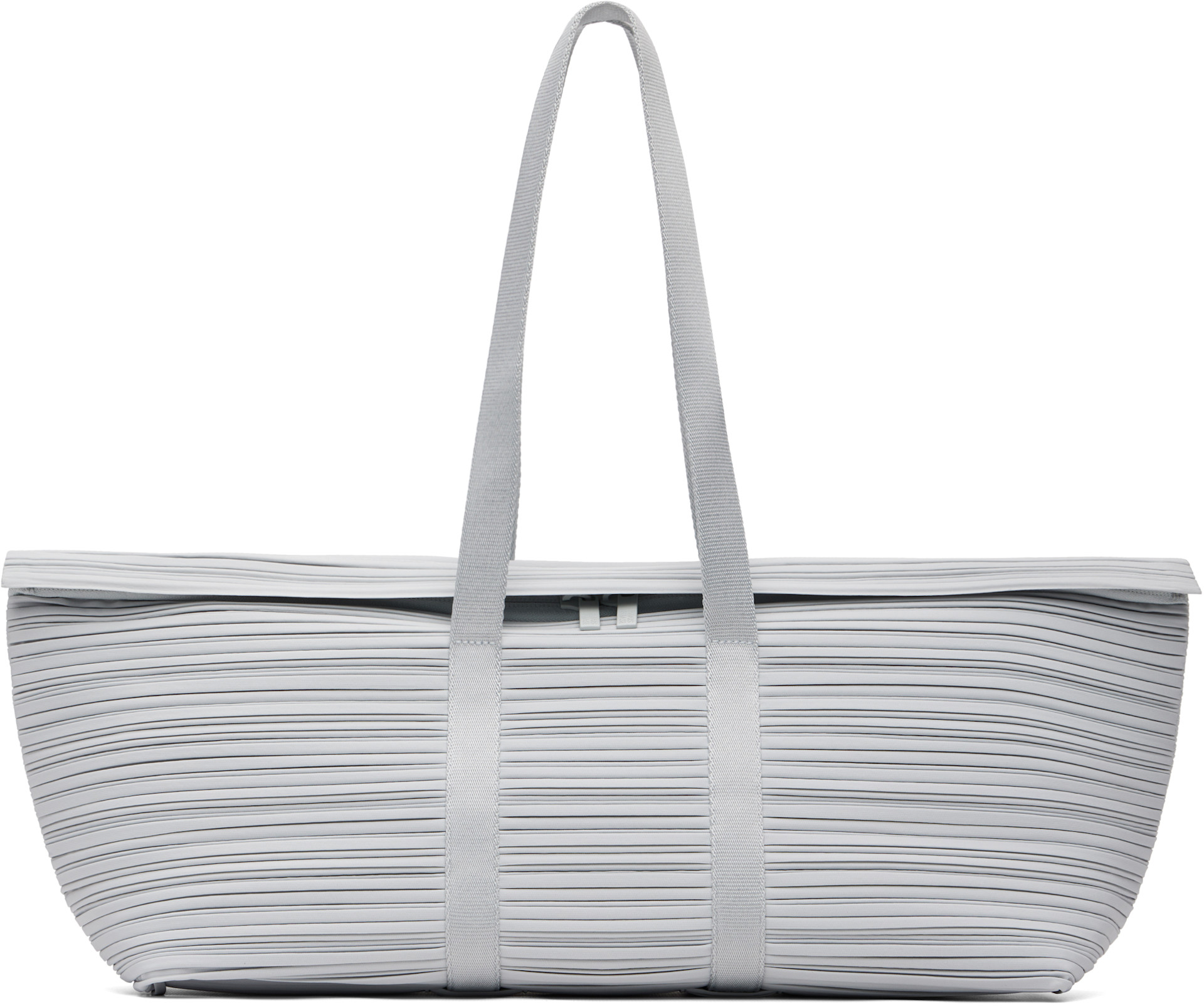 PLEATS PLEASE ISSEY MIYAKE: Gray Pleats Boston Shoulder Bag | SSENSE
