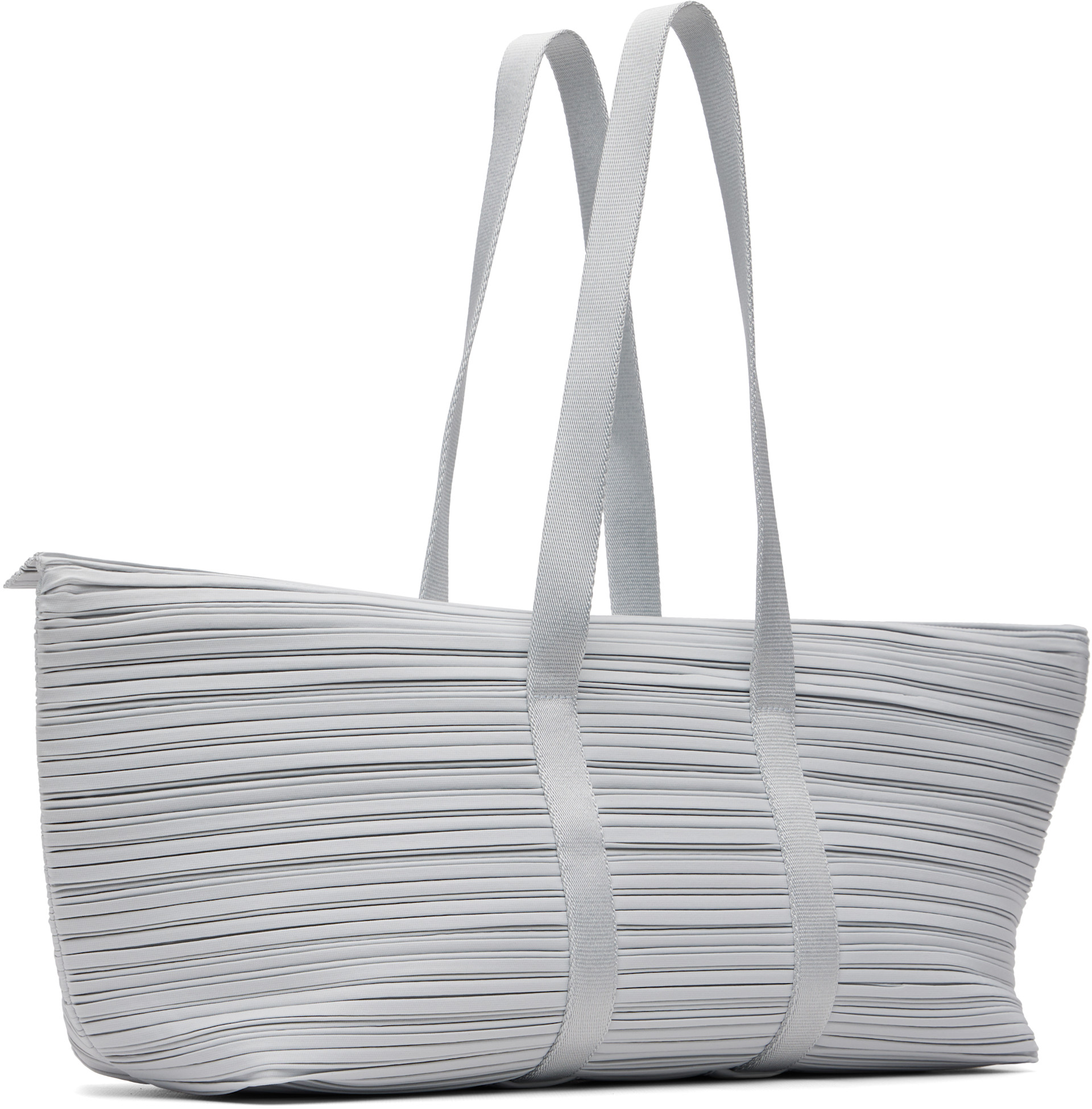 PLEATS PLEASE ISSEY MIYAKE: Gray Pleats Boston Shoulder Bag | SSENSE