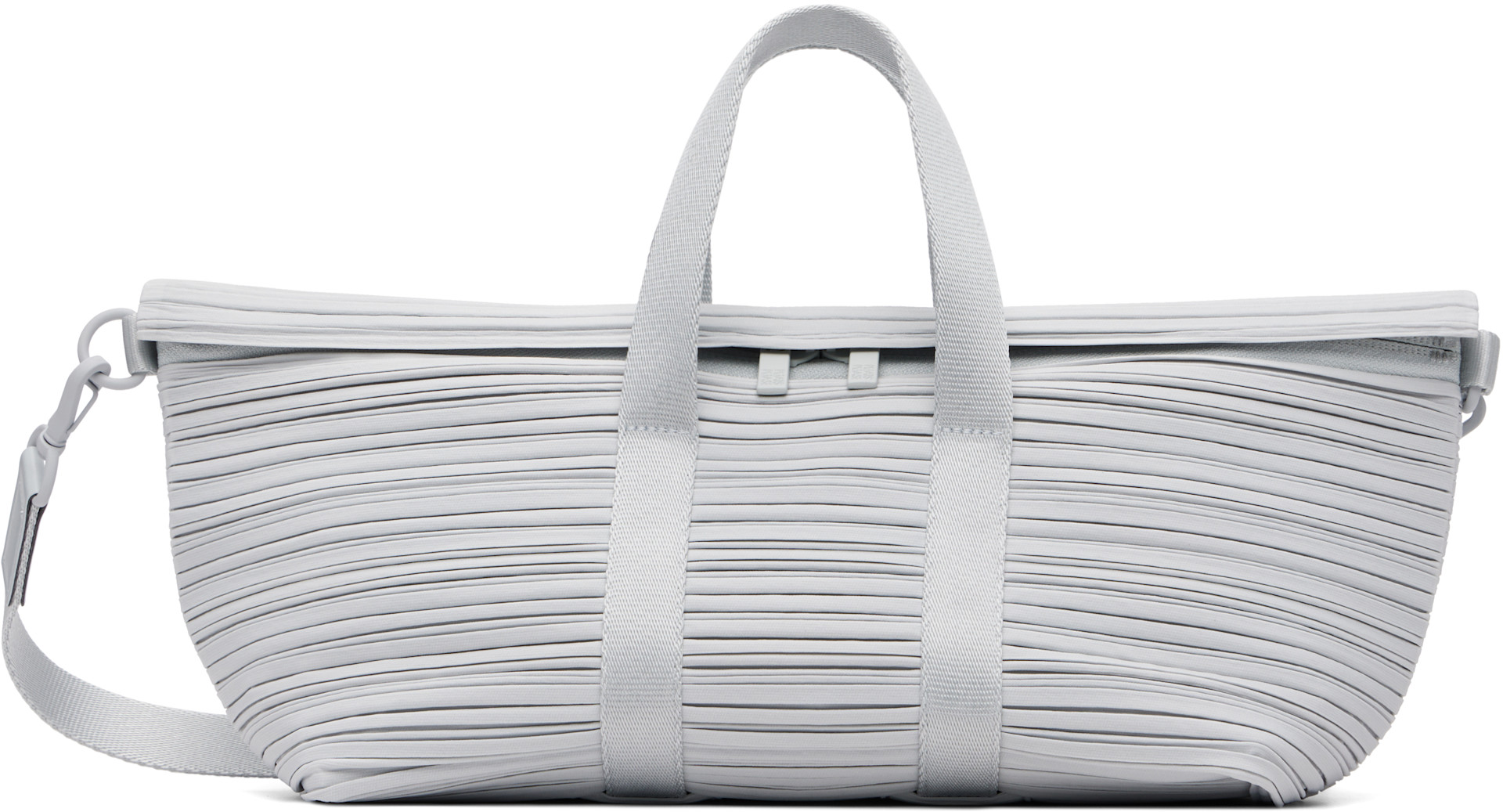 PLEATS PLEASE ISSEY MIYAKE: Gray Pleats Boston Bag | SSENSE Canada
