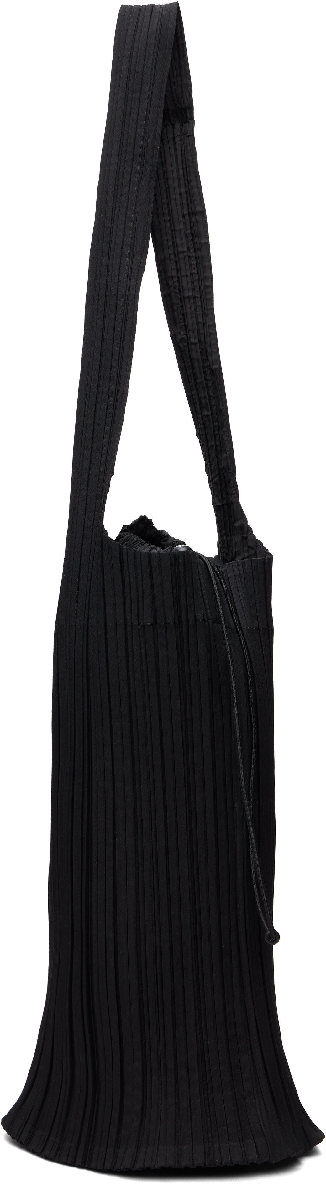 PLEATS PLEASE ISSEY MIYAKE トートバッグ y2k 黒 PLEATS PLEASE ISSEY MIYAKE: Black Pleats Swan Tote | SSENSE