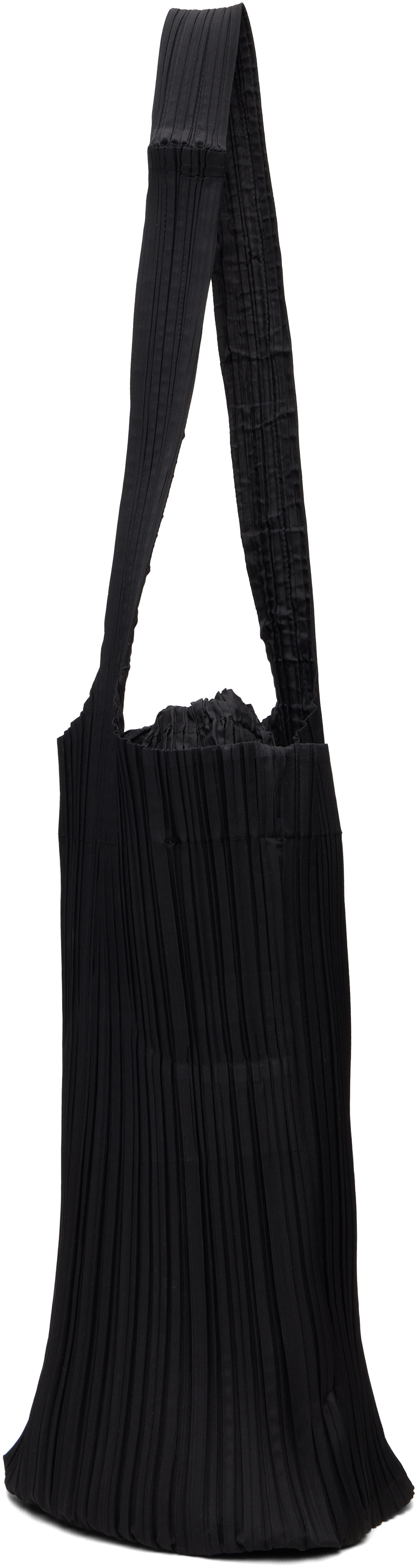 PLEATS PLEASE ISSEY MIYAKE: Black Pleats Swan Tote | SSENSE