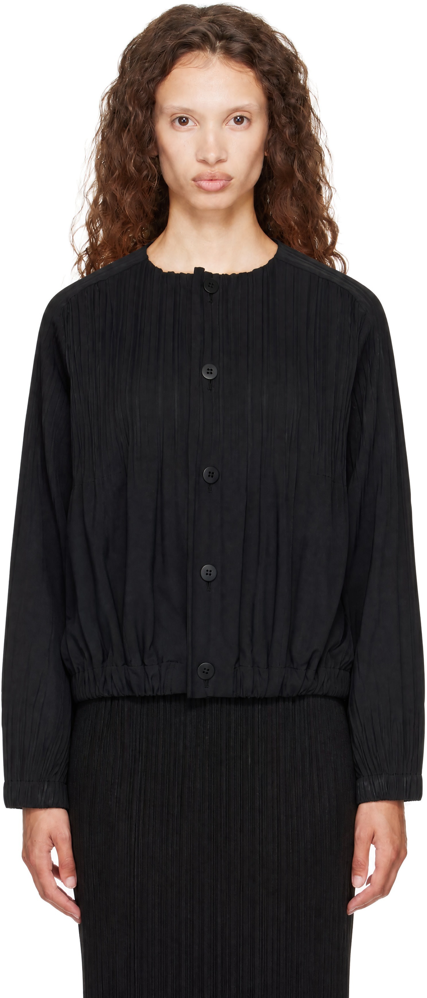 PLEATS PLEASE ISSEY MIYAKE - 블랙 스무스 재킷