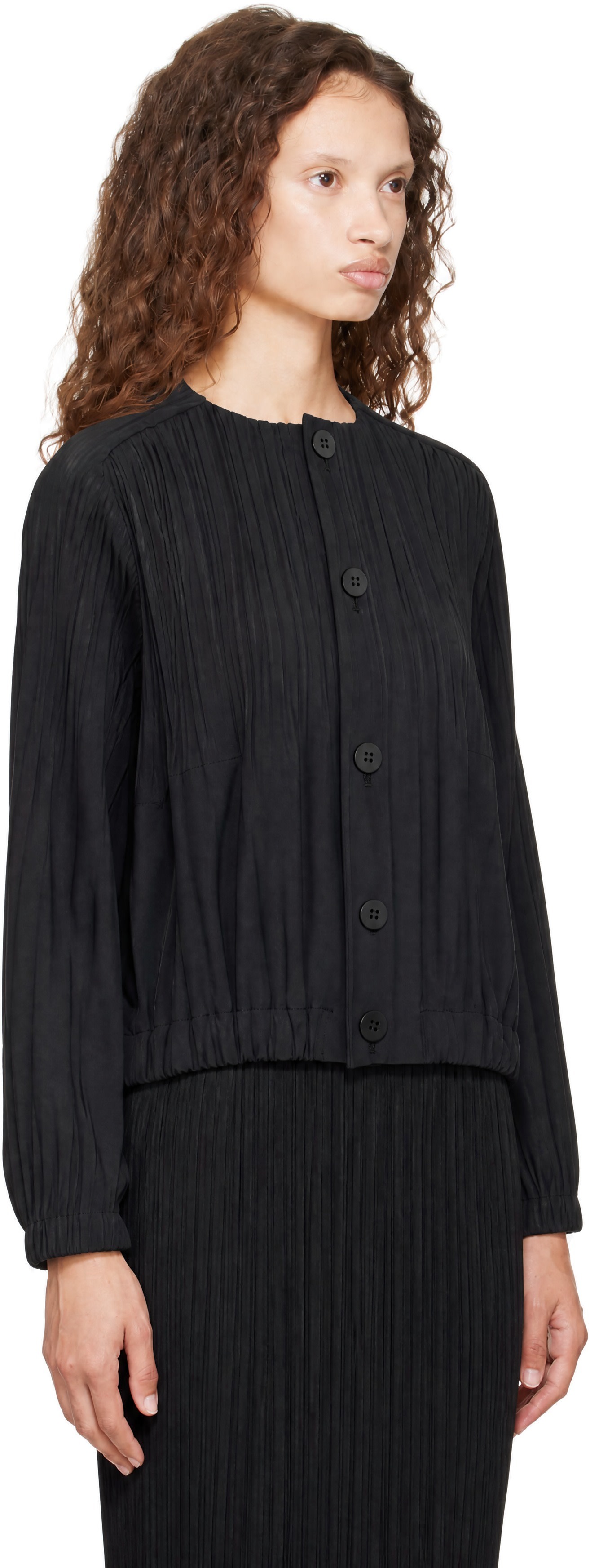 PLEATS PLEASE ISSEY MIYAKE - 블랙 스무스 재킷