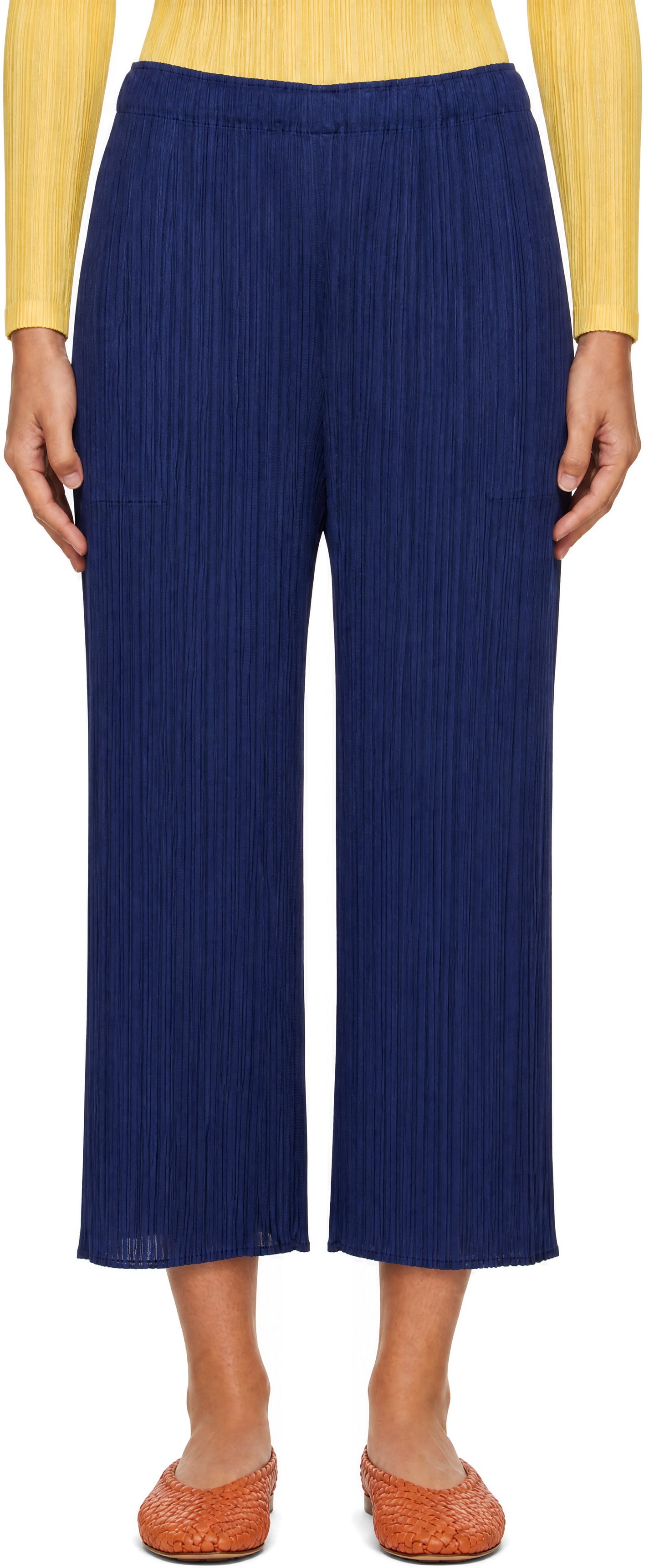 PLEATS PLEASE ISSEY MIYAKE: Navy Monthly Colors September Trousers