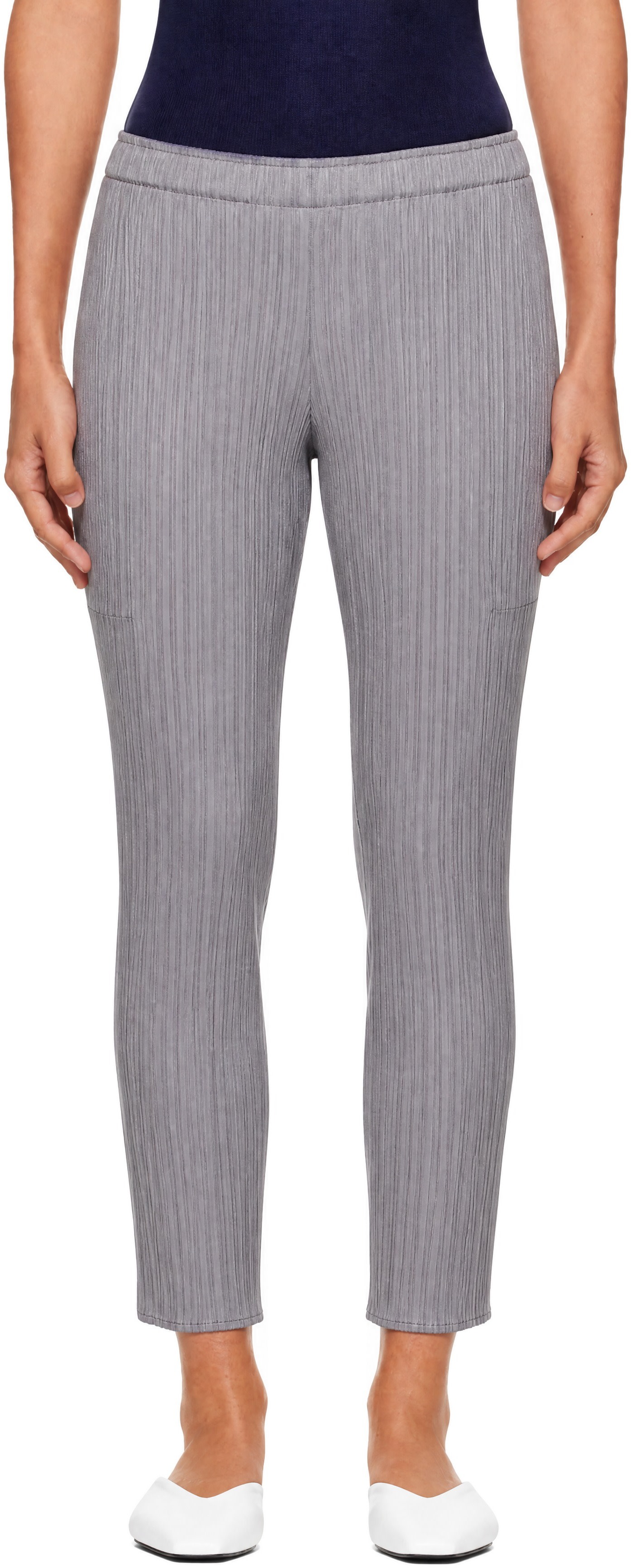 PLEATS PLEASE ISSEY MIYAKE - Pantalon gris - BASICS