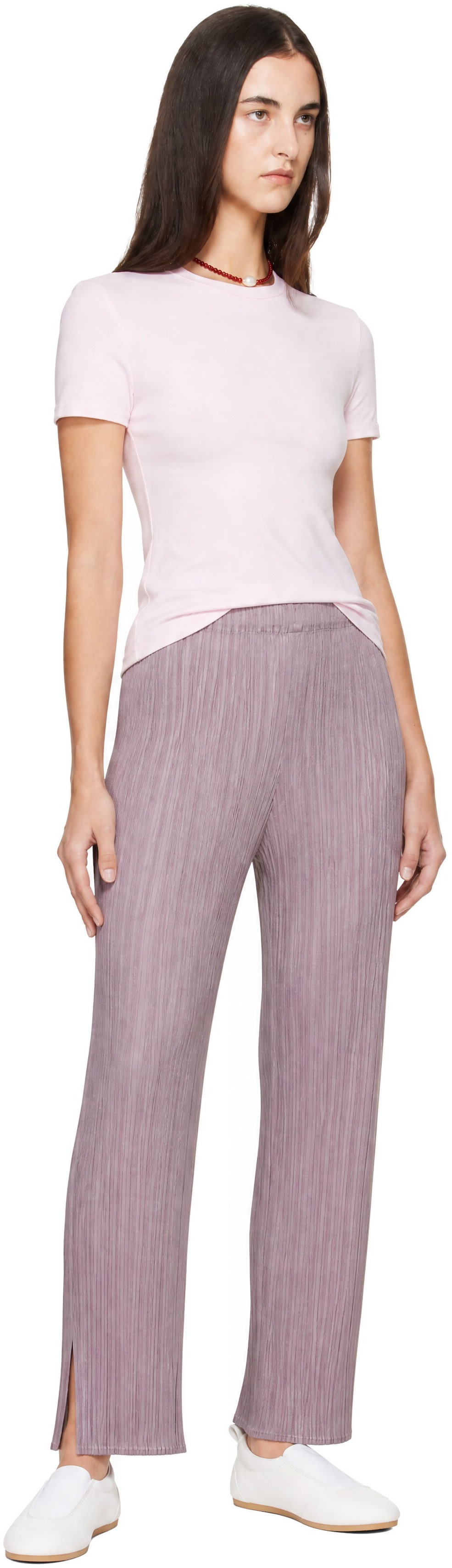 PLEATS PLEASE ISSEY MIYAKE: Purple Monthly Colors August Trousers