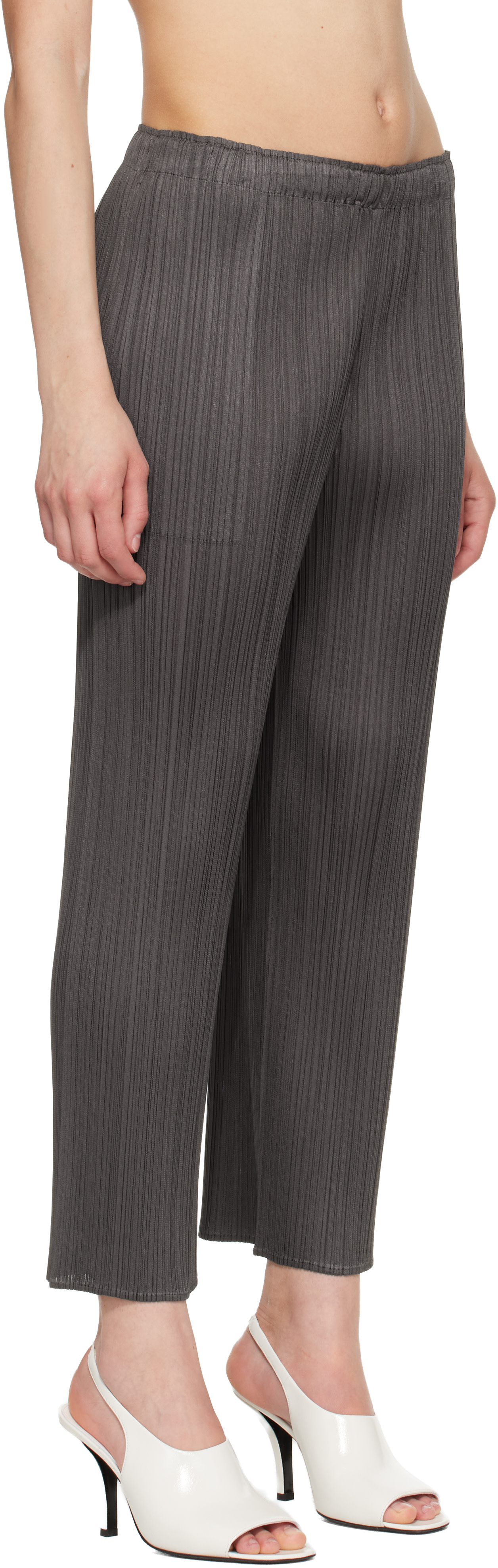 PLEATS PLEASE ISSEY MIYAKE: Gray Monthly Colors June Trousers | SSENSE