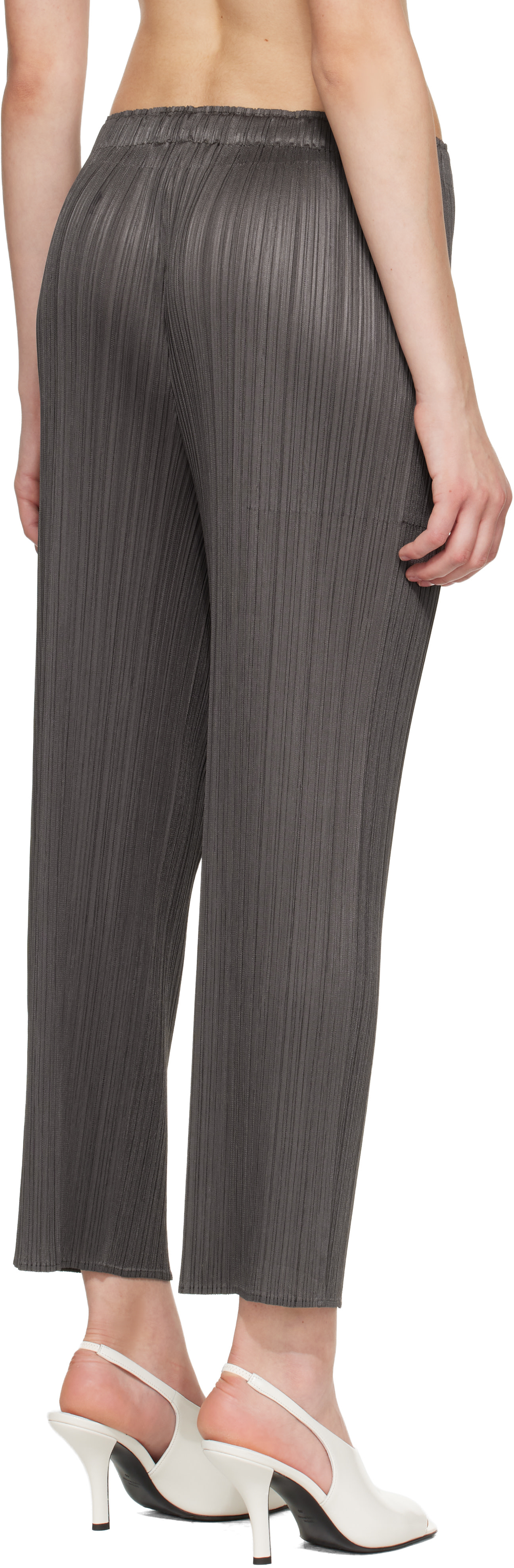 PLEATS PLEASE ISSEY MIYAKE: Gray Monthly Colors June Trousers | SSENSE