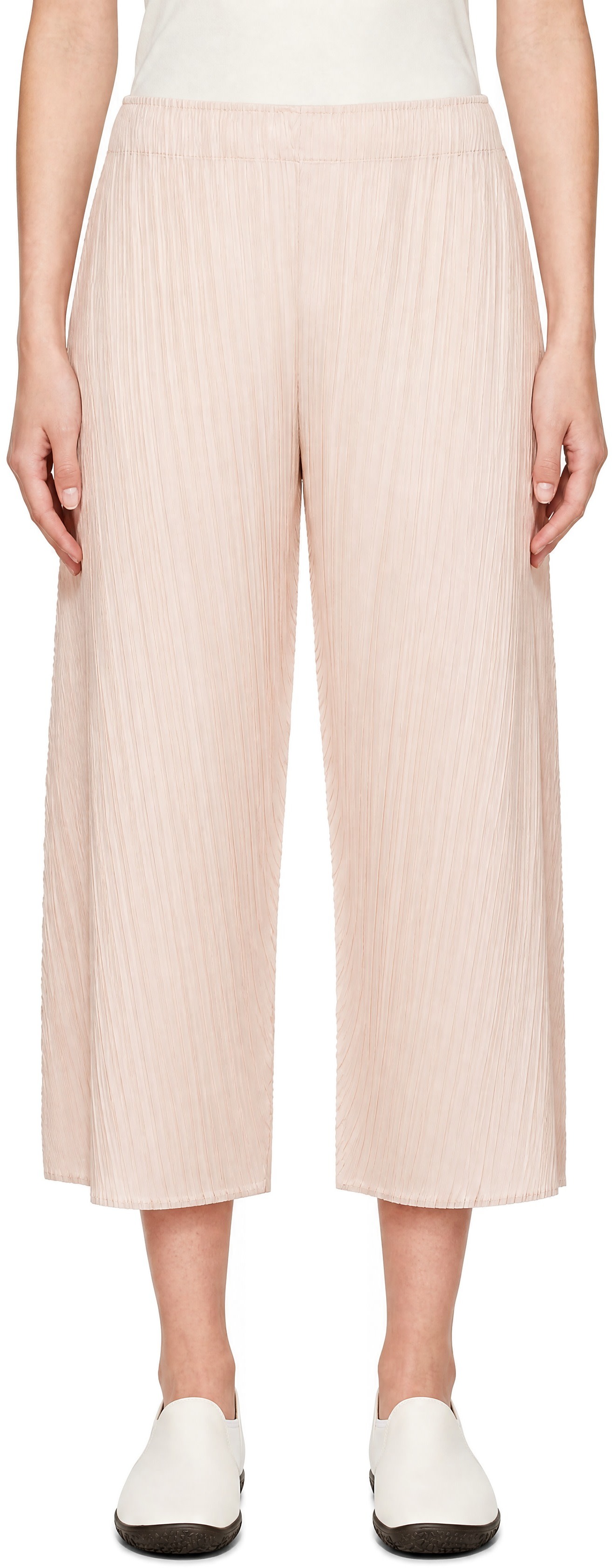 PLEATS PLEASE ISSEY MIYAKE: Beige Coast Trousers | SSENSE