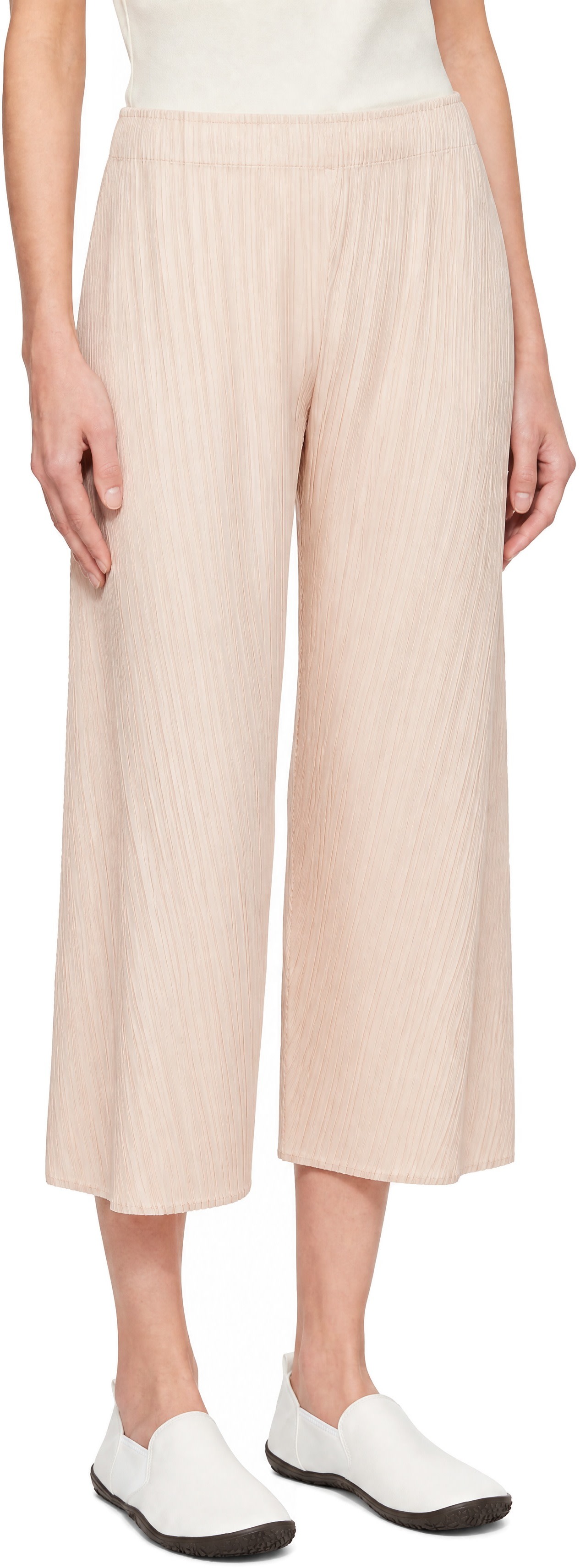 PLEATS PLEASE ISSEY MIYAKE: Beige Coast Trousers | SSENSE Taiwan PLEATS PLEASE ISSEY MIYAKE: Beige Coast Trousers | SSENSE Taiwan