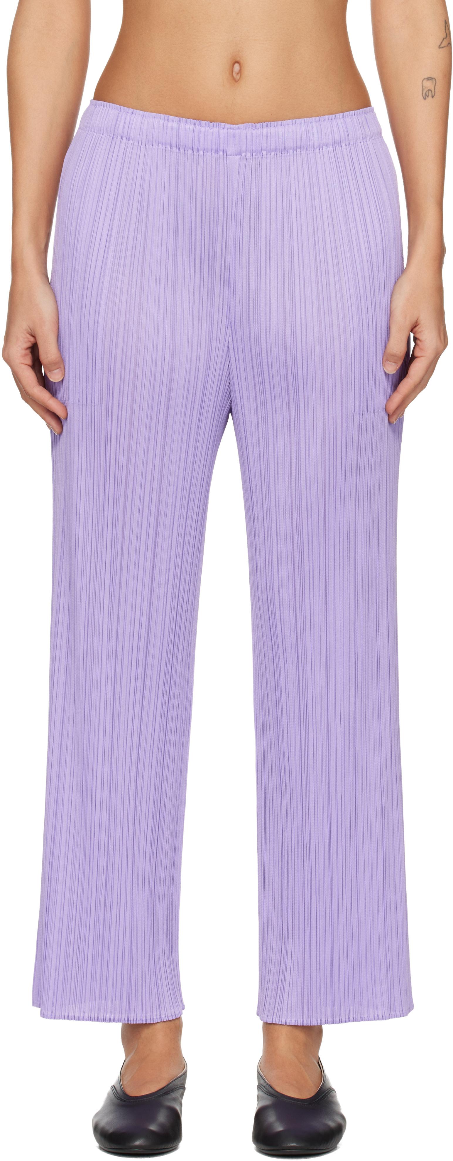 PLEATS PLEASE ISSEY MIYAKE: Purple Monthly Colors April Trousers