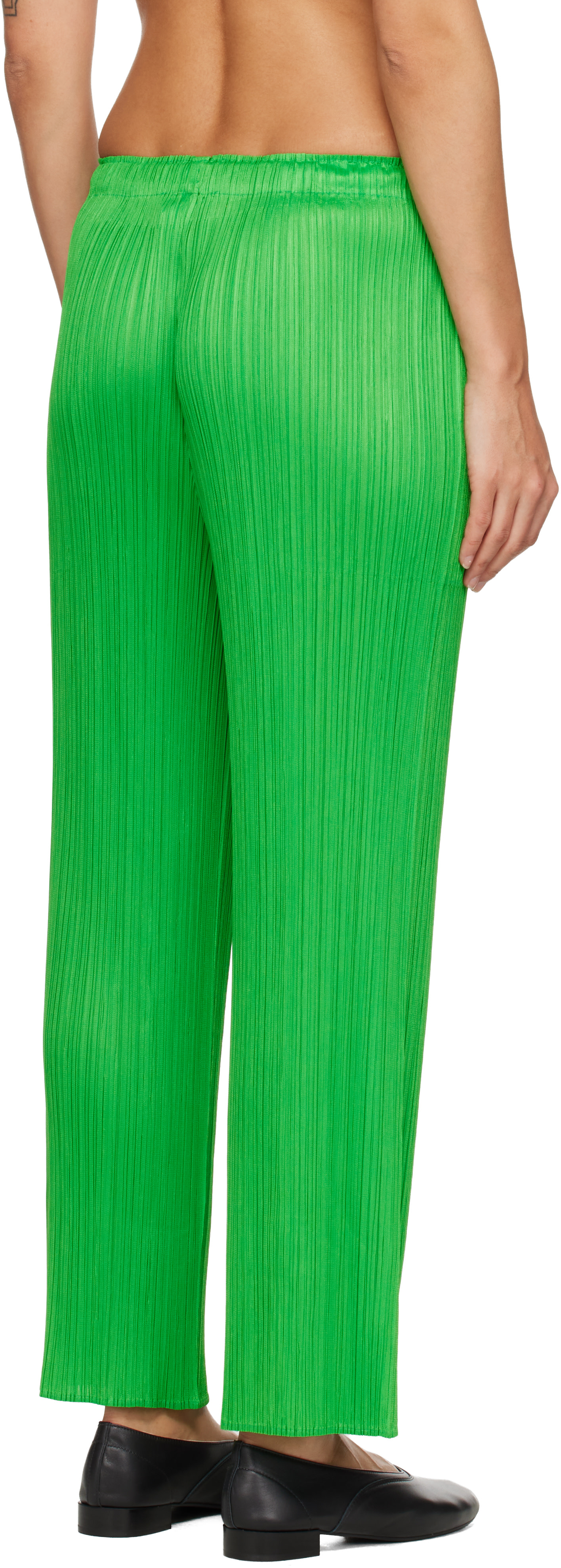 PLEATS PLEASE ISSEY MIYAKE: Green Monthly Colors April Trousers