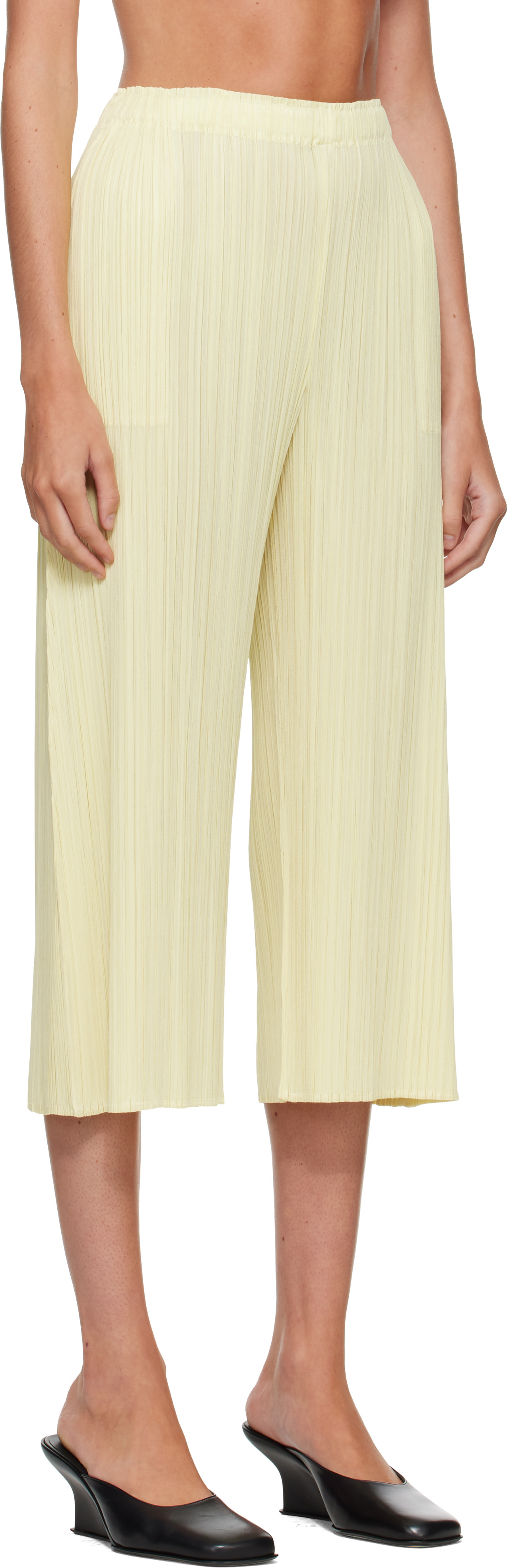 PLEATS PLEASE ISSEY MIYAKE キュロットパンツ PLEATS PLEASE ISSEY MIYAKE: Yellow Monthly Colors July Trousers