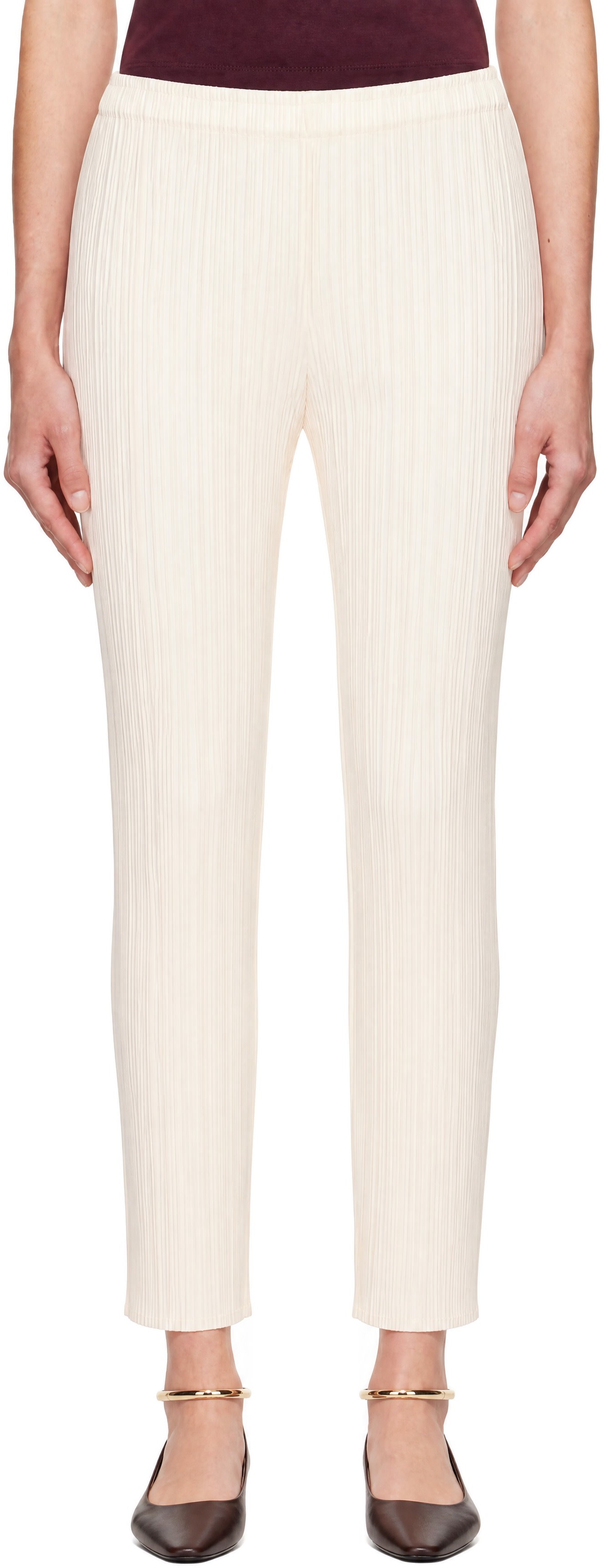 PLEATS PLEASE ISSEY MIYAKE: Off-White Monthly Colors August