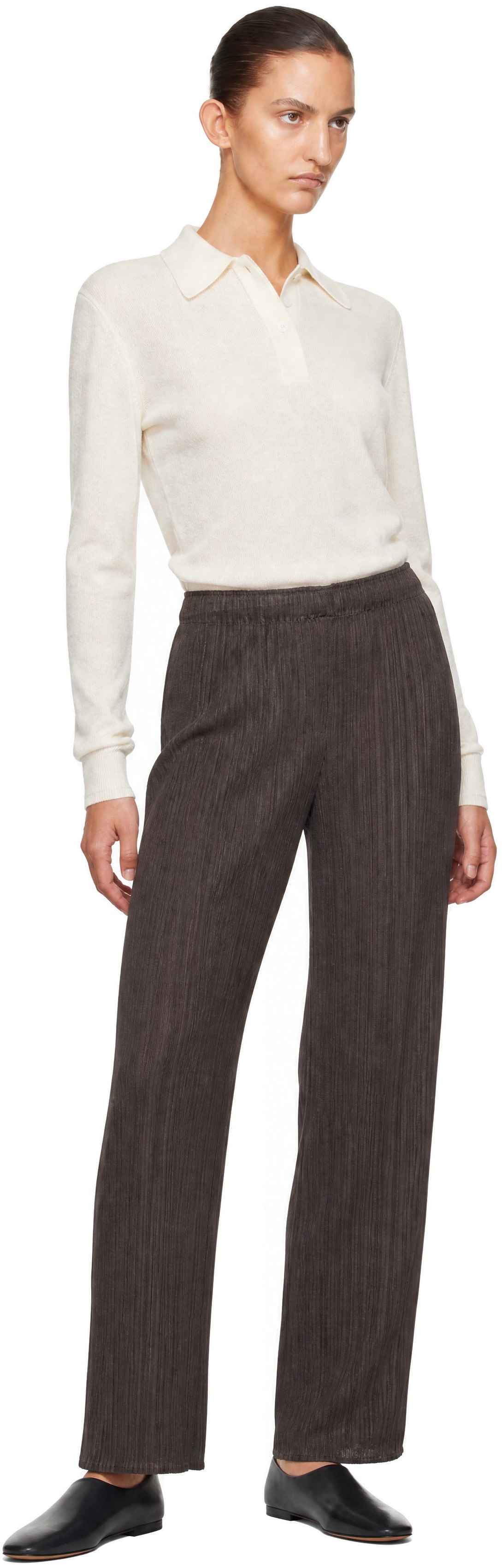 PLEATS PLEASE ISSEY MIYAKE: Brown Monthly Colors August Trousers