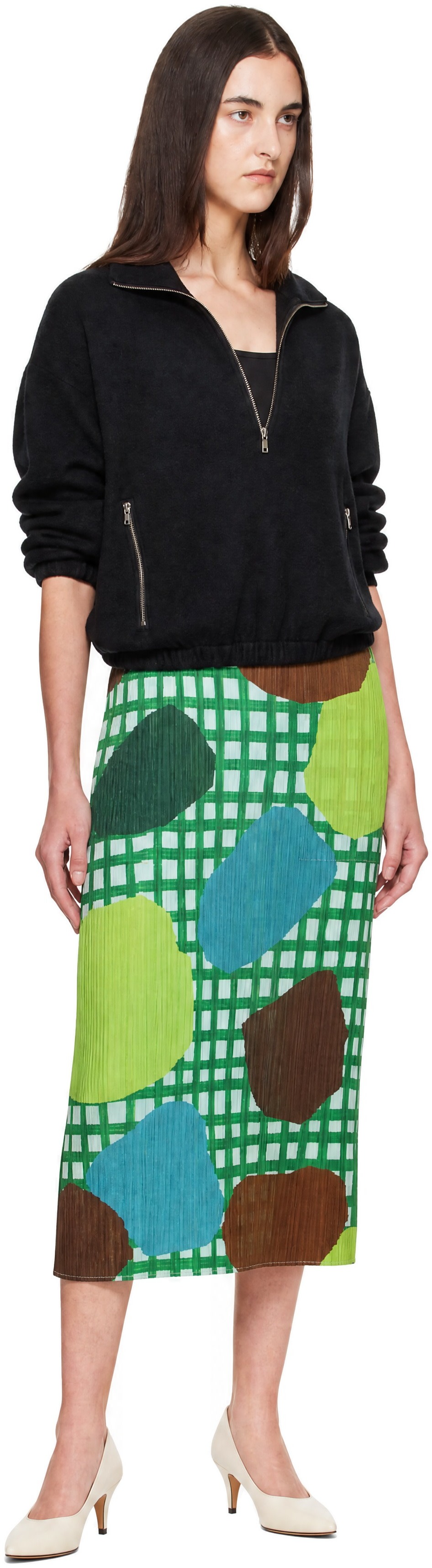 PLEATS PLEASE ISSEY MIYAKE: Multicolor Market Midi Skirt | SSENSE