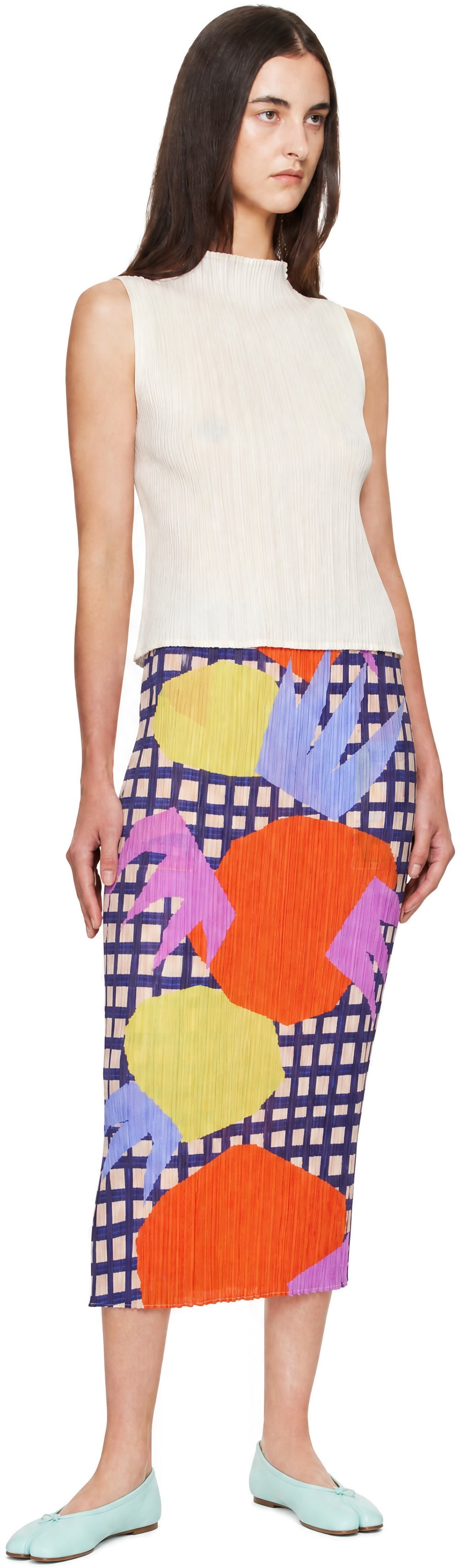 PLEATS PLEASE ISSEY MIYAKE: Multicolor Market Midi Skirt | SSENSE
