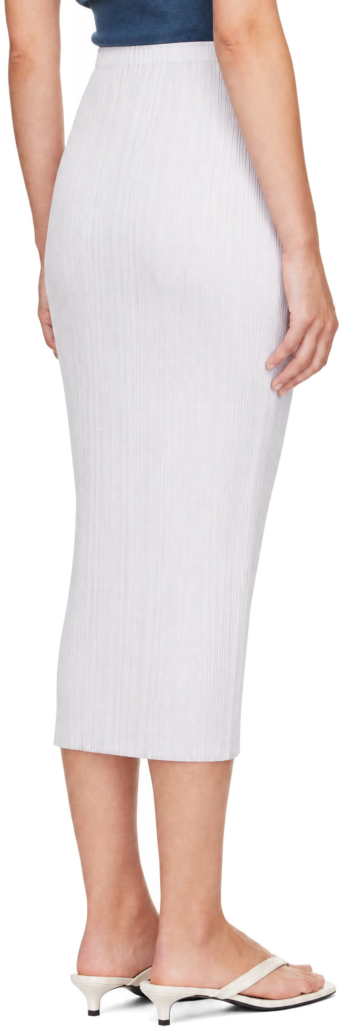 PLEATS PLEASE ISSEY MIYAKE - Jupe midi grise - BASICS