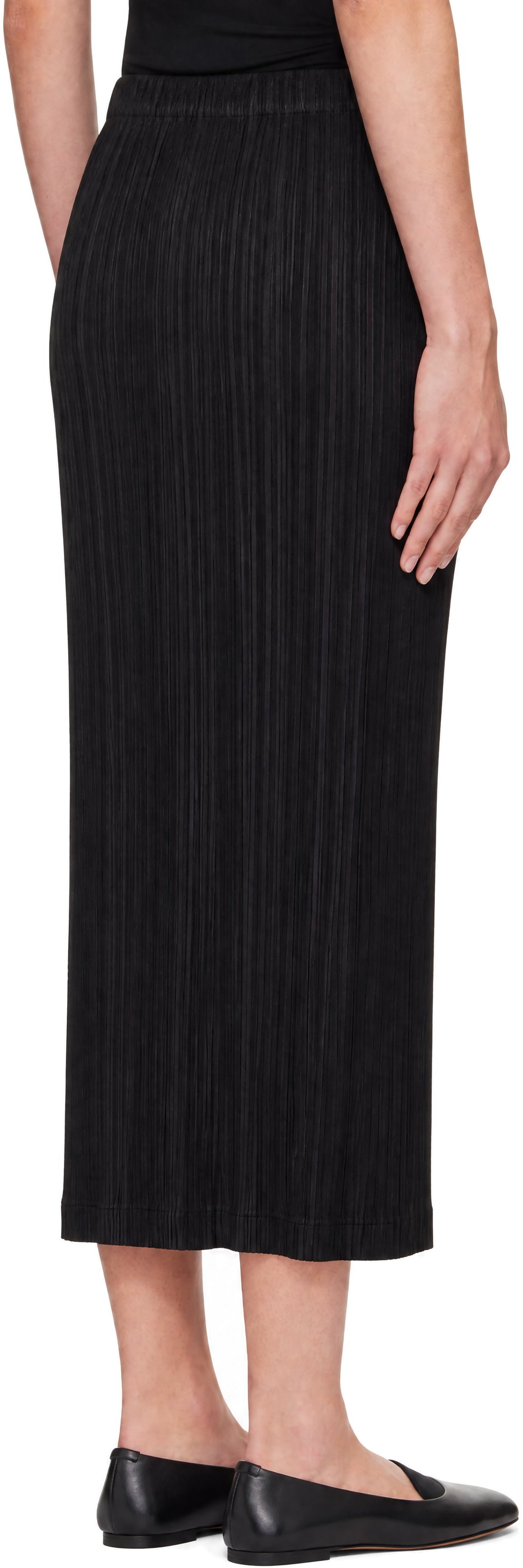 PLEATS PLEASE ISSEY MIYAKE: Black Thicker Bottoms Maxi Skirt | SSENSE