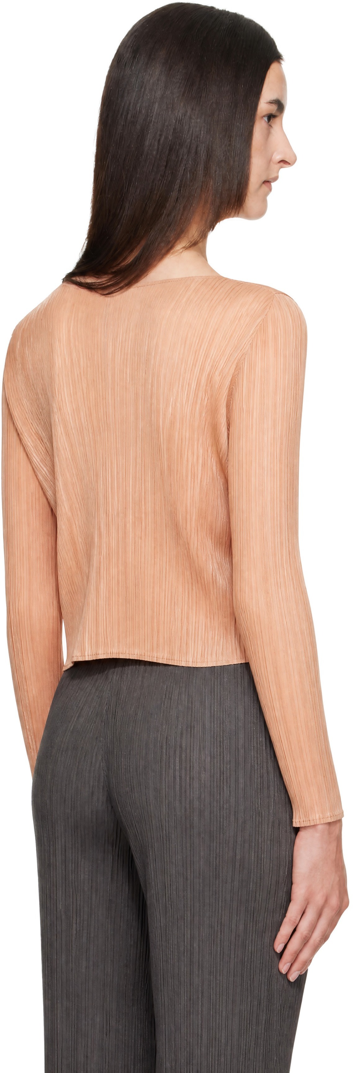 PLEATS PLEASE ISSEY MIYAKE: Beige Monthly Colors June Cardigan