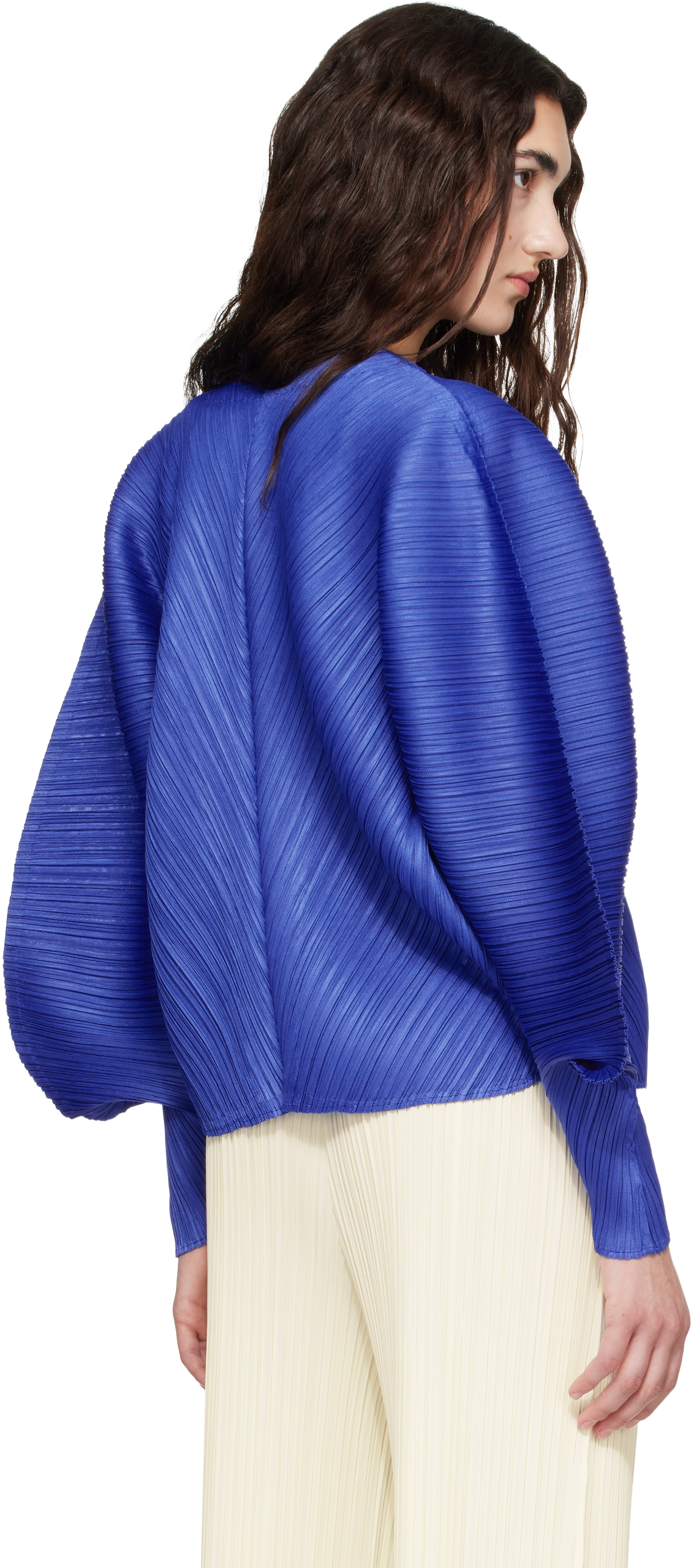 PLEATS PLEASE◆COAST 2026年5月 カーディガン ネイビー PLEATS PLEASE ISSEY MIYAKE: Blue Coast Cardigan | SSENSE Canada