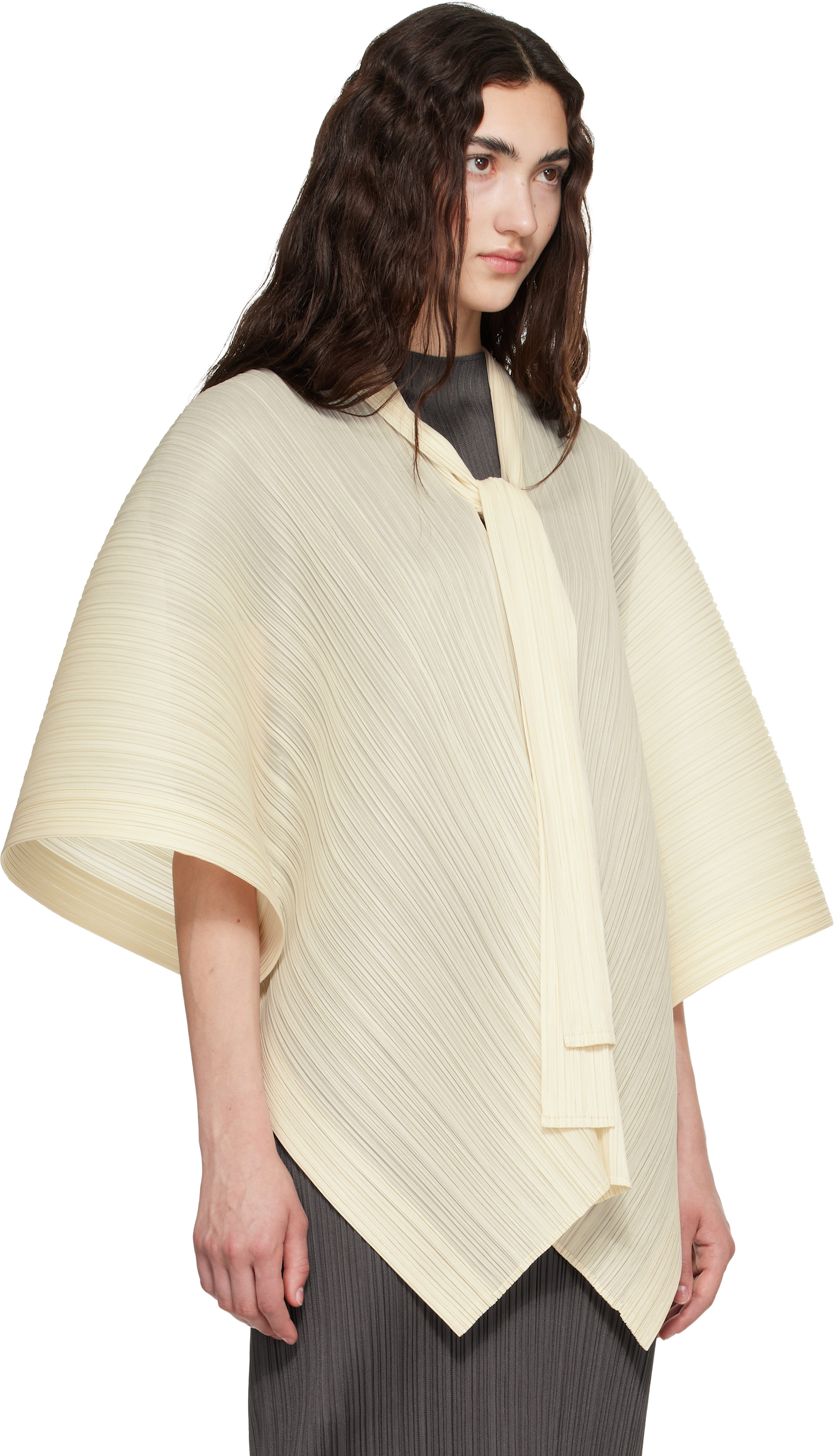 ISSEY MIYAKE PLEATS PLEASE トップス PLEATS PLEASE ISSEY MIYAKE: Beige Lucid Pleats Top | SSENSE