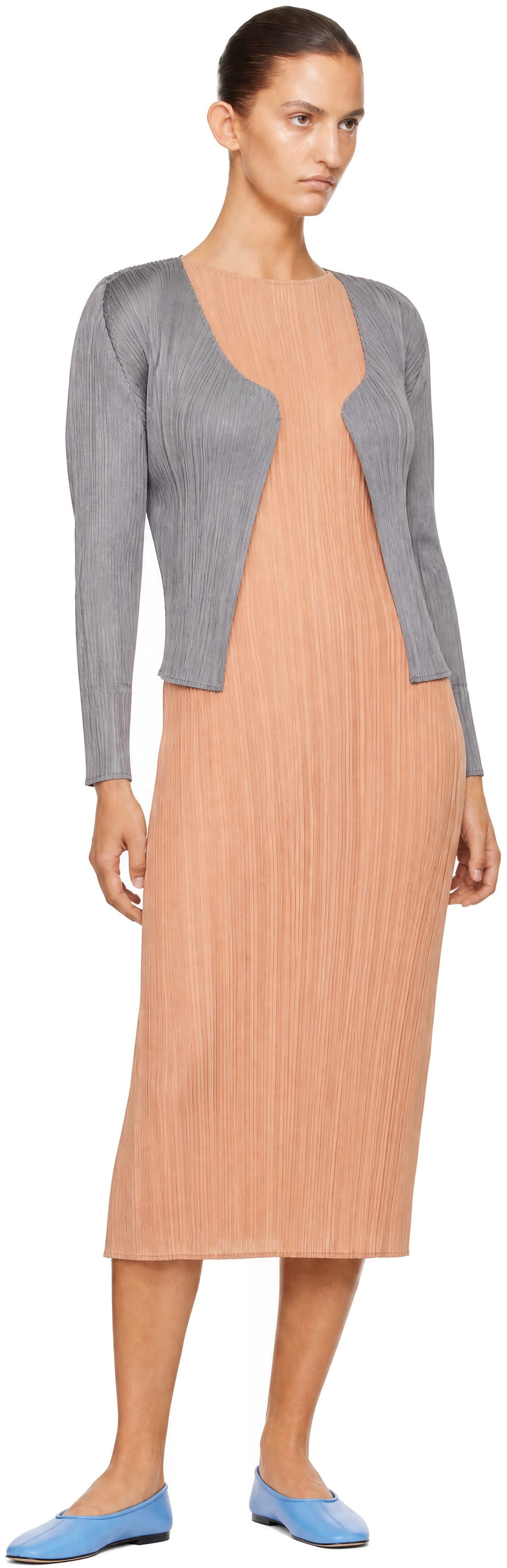 PLEATS PLEASE ISSEY MIYAKE - Cardigan gris - BASICS
