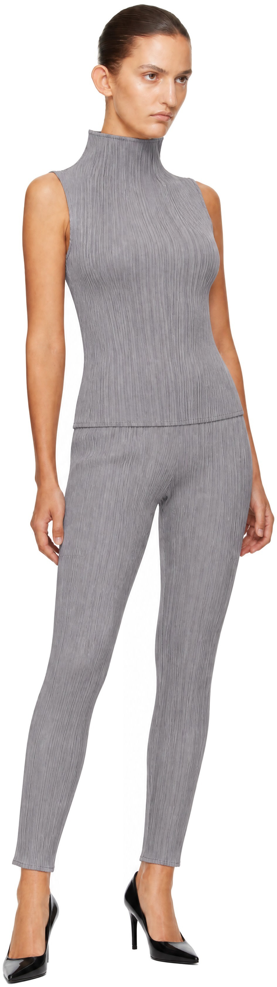 PLEATS PLEASE ISSEY MIYAKE - Col roulé gris - BASICS