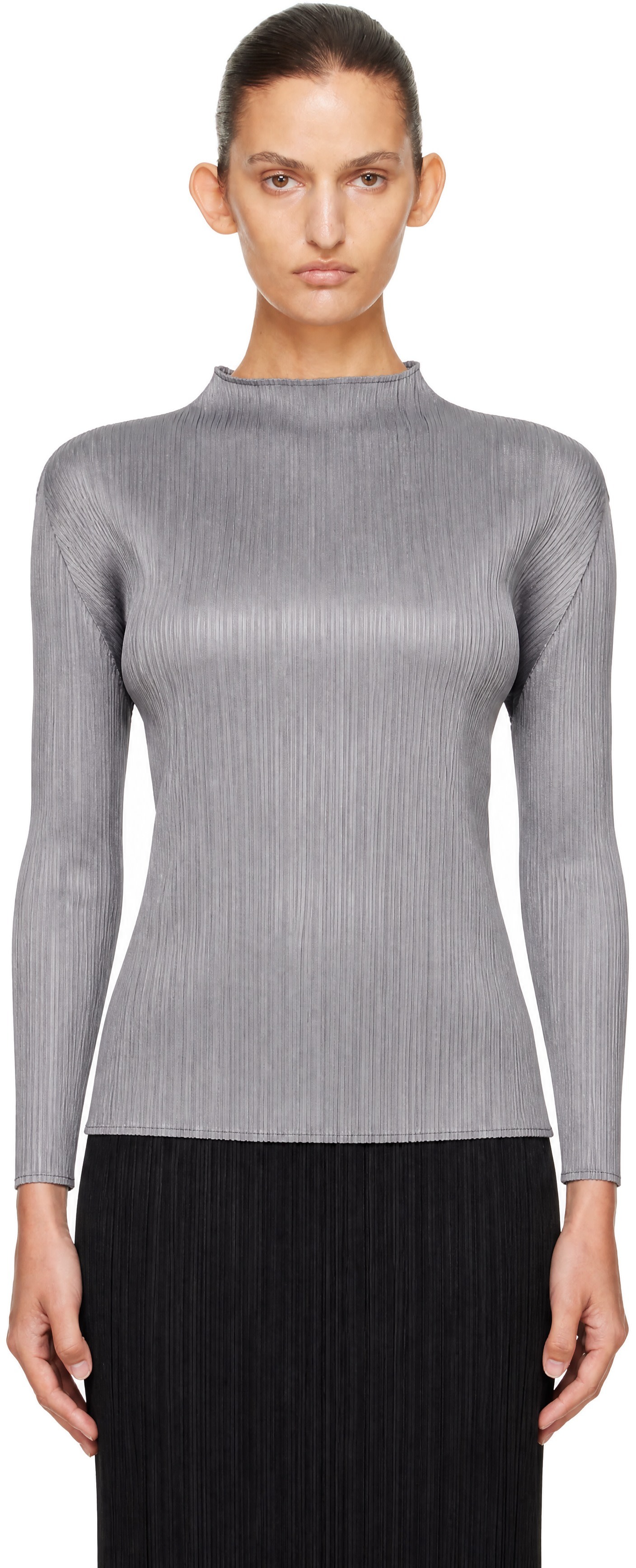 PLEATS PLEASE ISSEY MIYAKE - Col roulé gris - BASICS