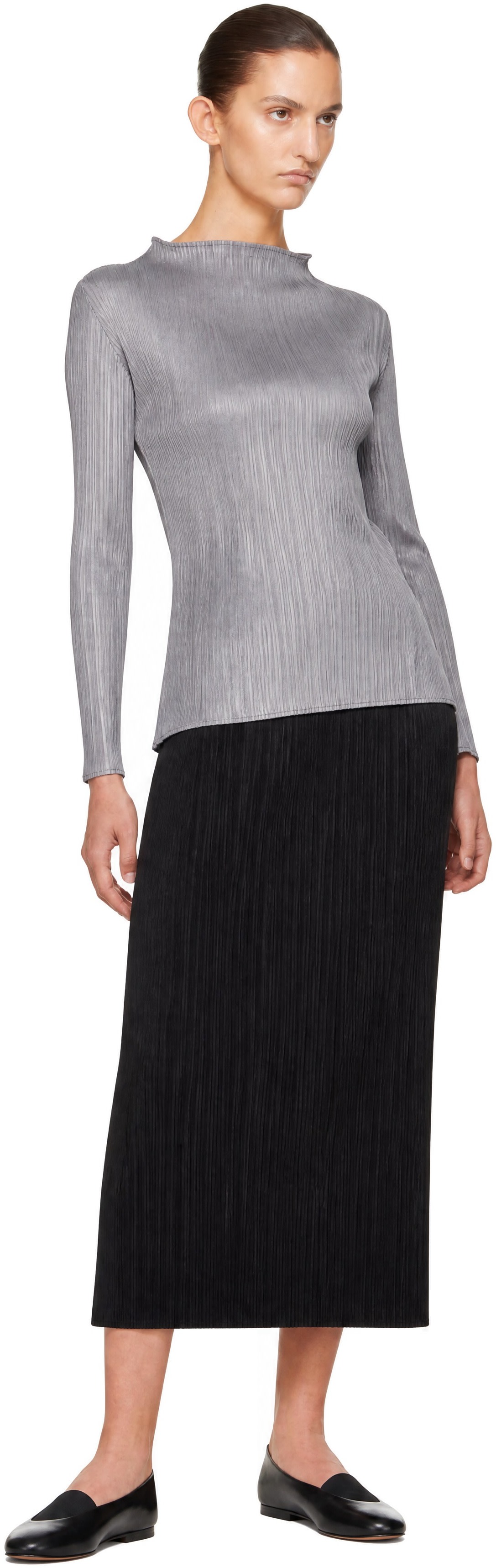 PLEATS PLEASE ISSEY MIYAKE - Col roulé gris - BASICS