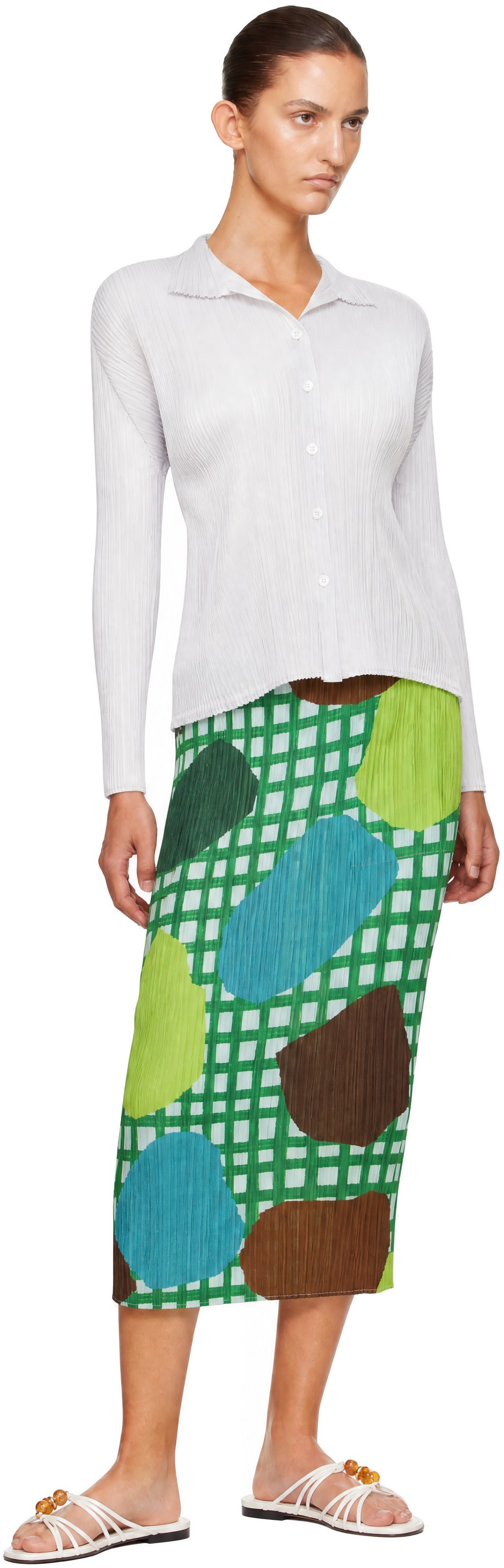 PLEATS PLEASE ISSEY MIYAKE: Gray Basics Shirt | SSENSE
