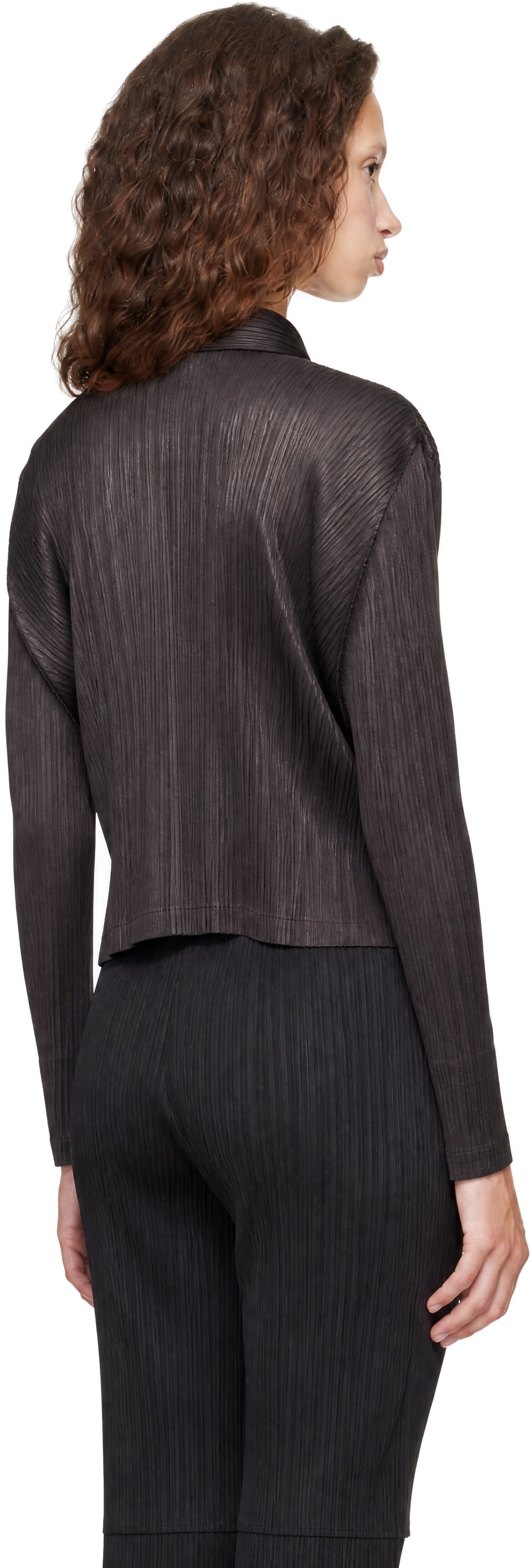 PLEATS PLEASE ISSEY MIYAKE: Gray Monthly Colors August Cardigan