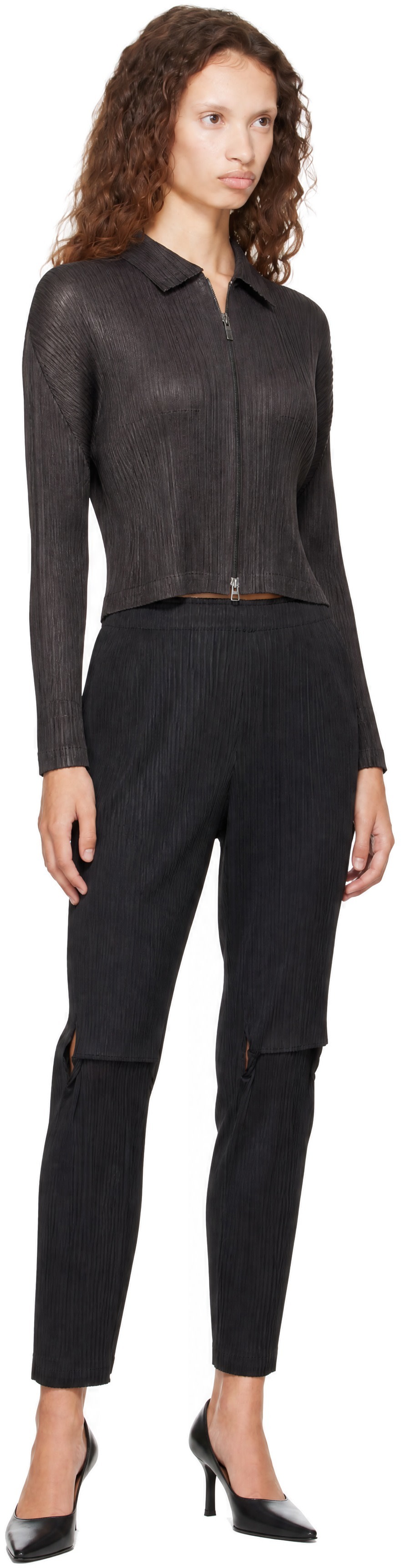 PLEATS PLEASE ISSEY MIYAKE: Gray Monthly Colors August Cardigan