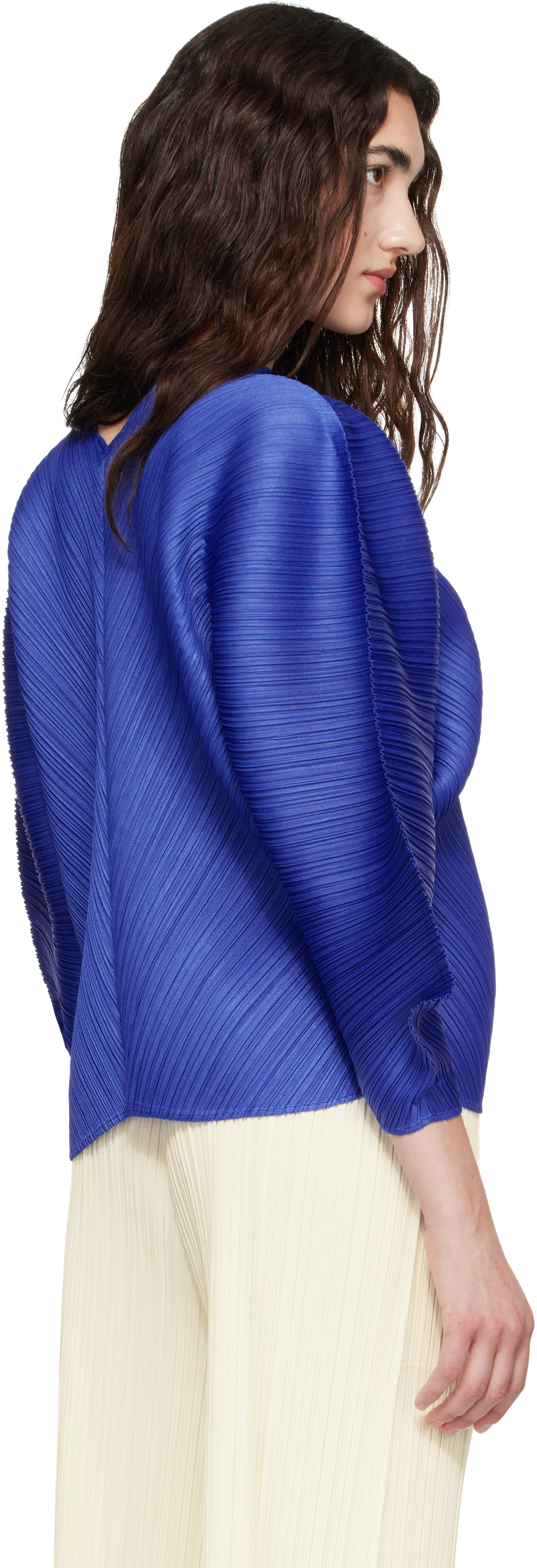 PLEATS PLEASE ISSEY MIYAKE: Blue Coast Blouse | SSENSE Canada