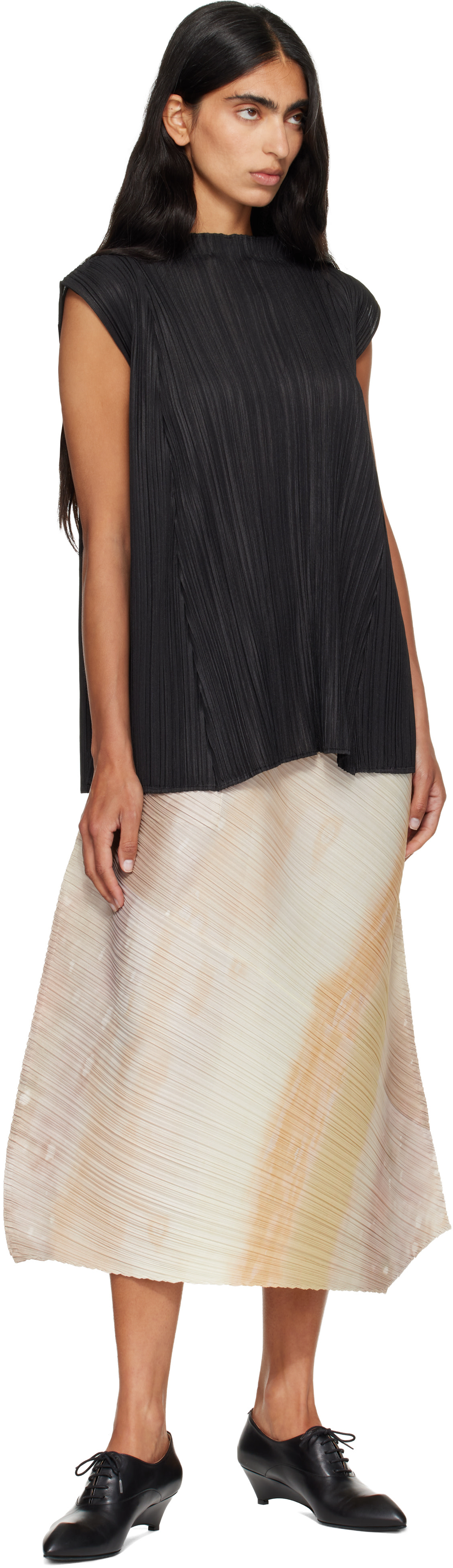 PLEATS PLEASE ISSEY MIYAKE: Black Mellow Pleats Top | SSENSE