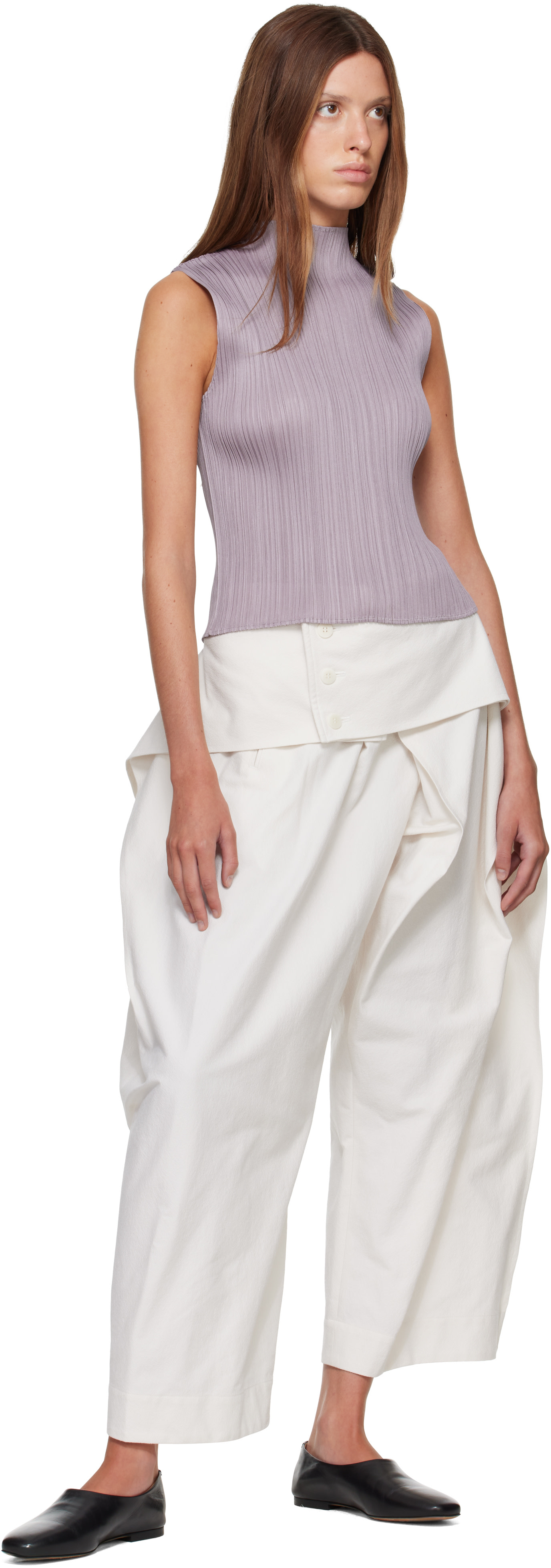 PLEATS PLEASE ISSEY MIYAKE: Purple Monthly Colors August Top | SSENSE
