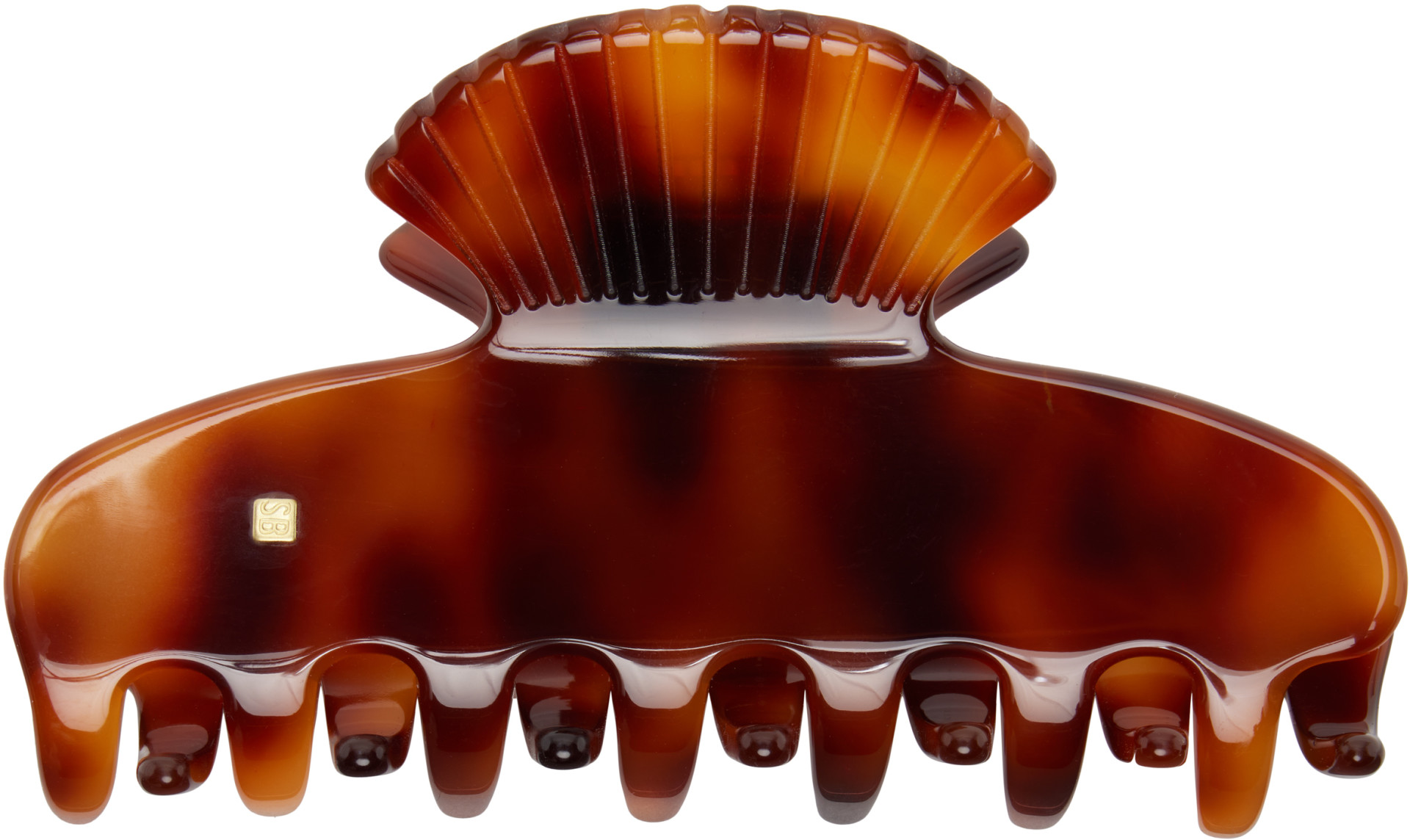Sophie Buhai: Brown Small Fan Shell Claw Clip | SSENSE