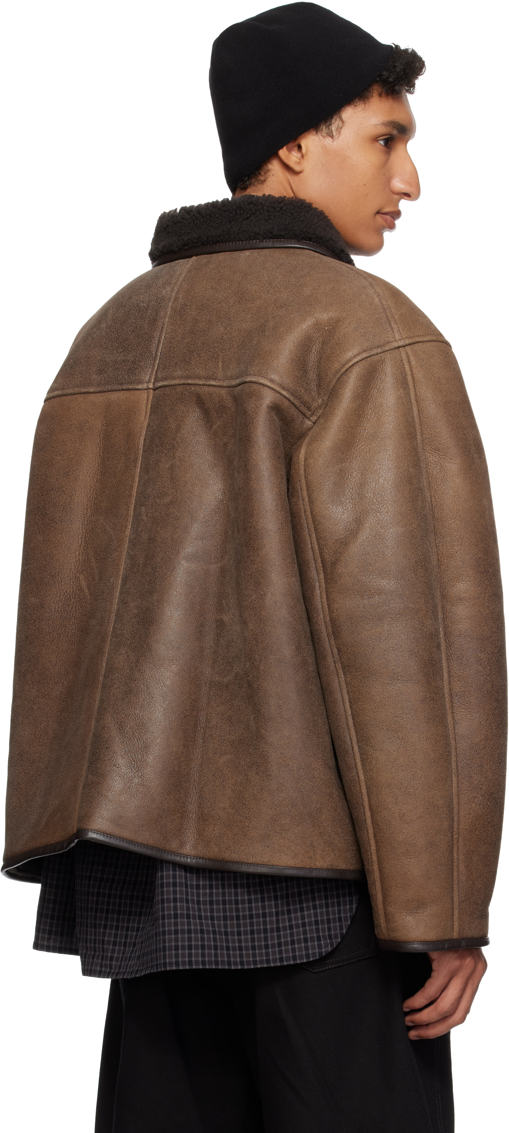 Cawley - Brown Aviator Flying Leather Jacket