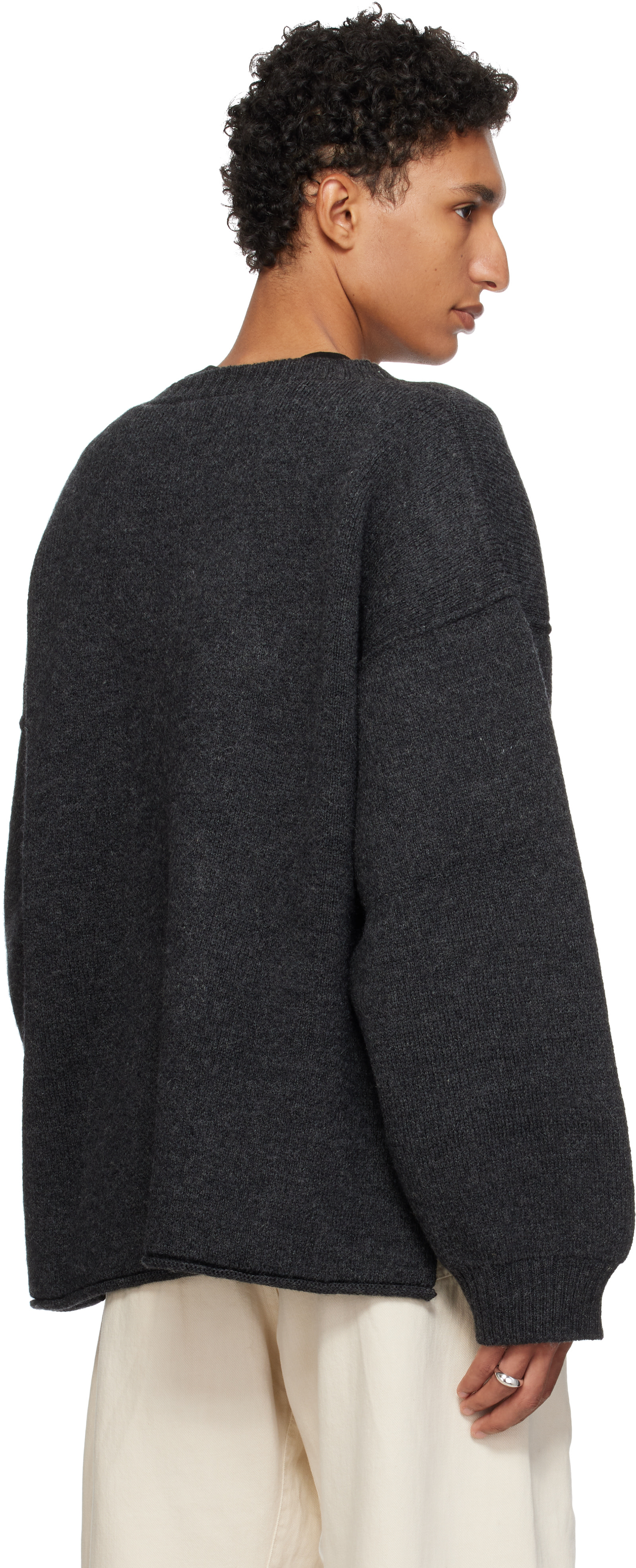 Cawley - Pull gris à col en V