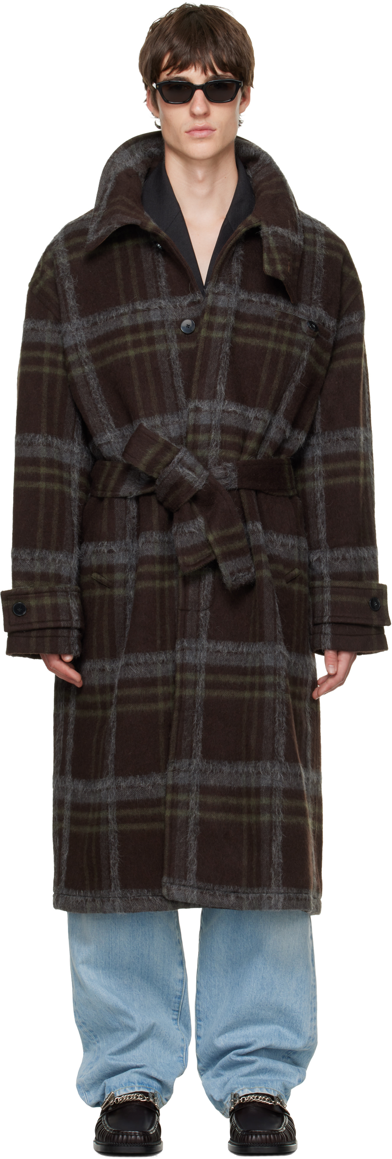 BLUEMARBLE - Brown Wrap Collar Over Coat
