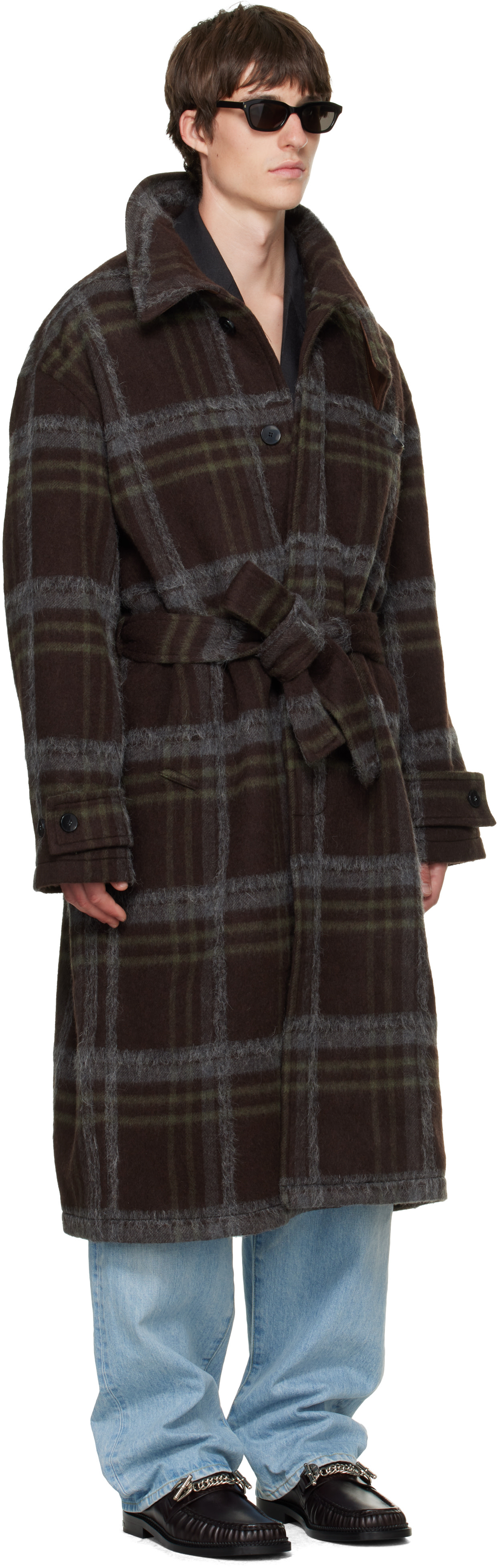 BLUEMARBLE - Brown Wrap Collar Over Coat