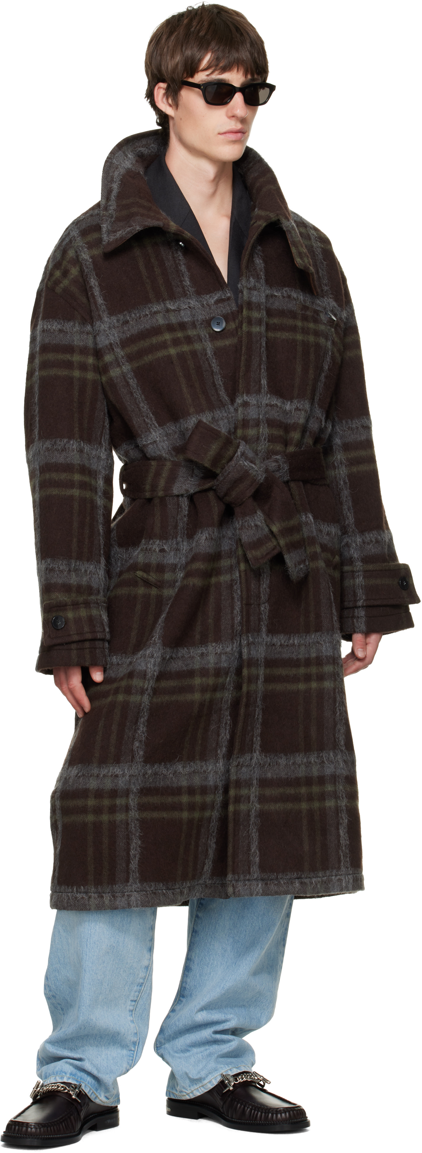 BLUEMARBLE - Brown Wrap Collar Over Coat