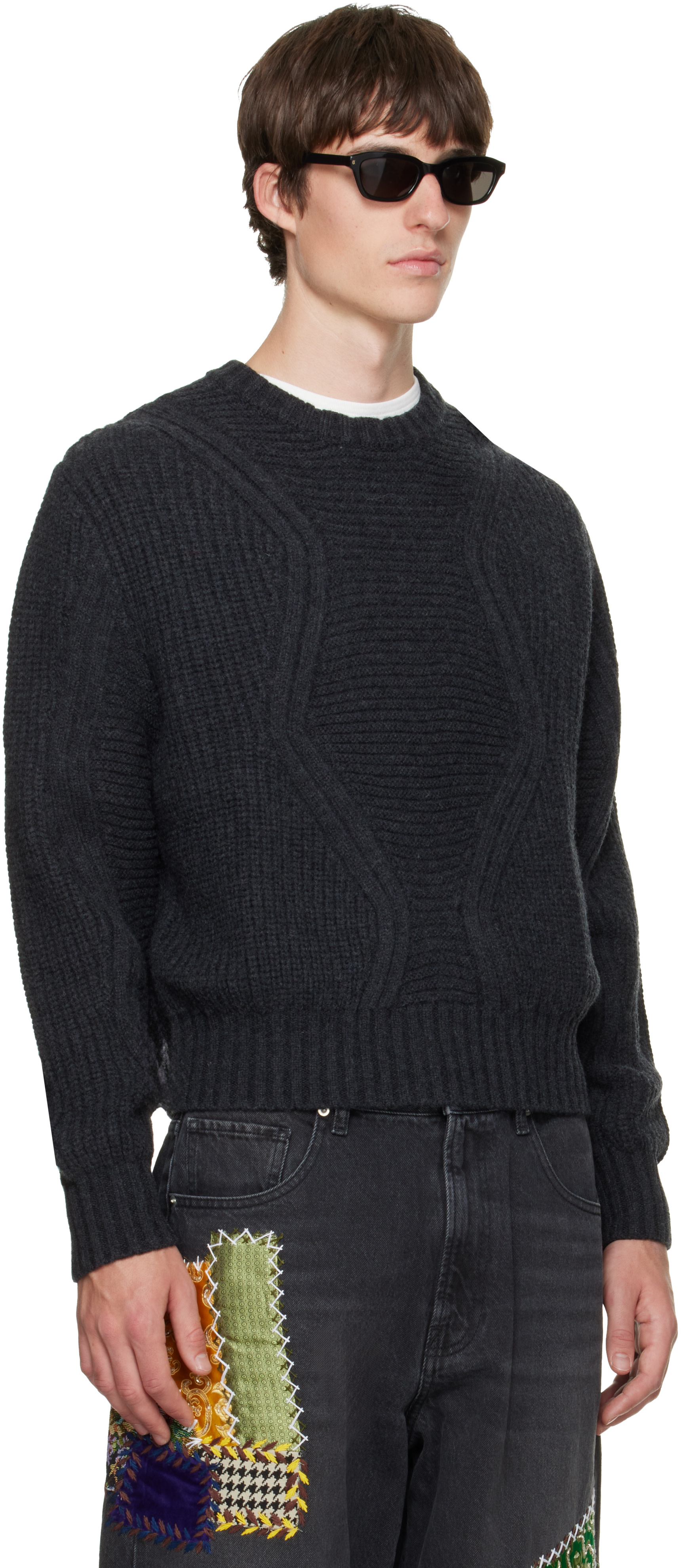 BLUEMARBLE - Gray Chunky Wool Sweater