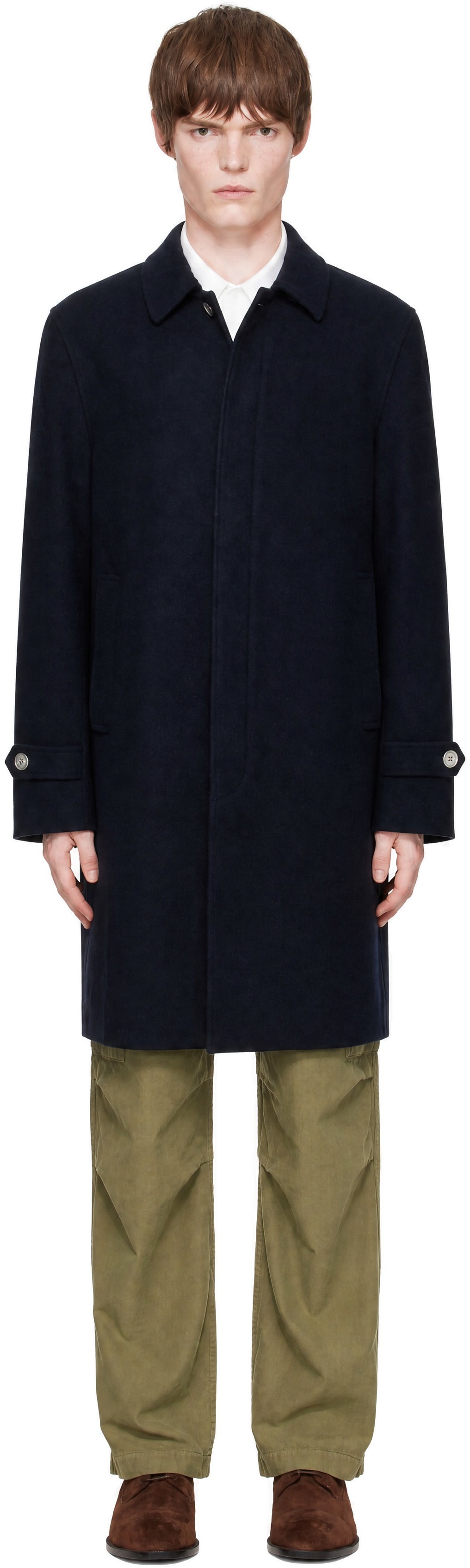 Palmes - Navy Cedric Wool Coat