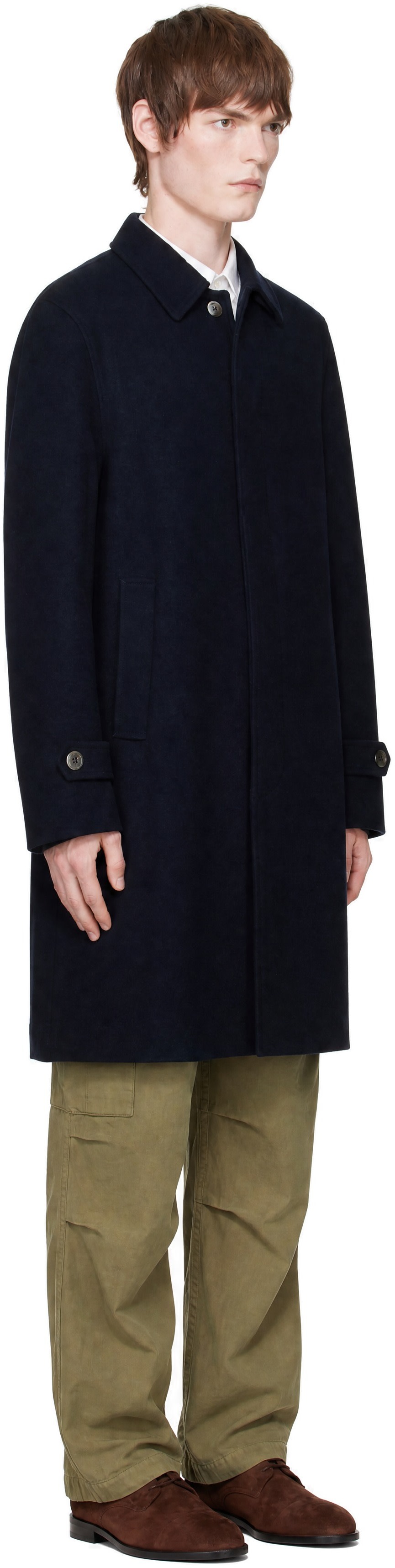 Palmes - Navy Cedric Wool Coat