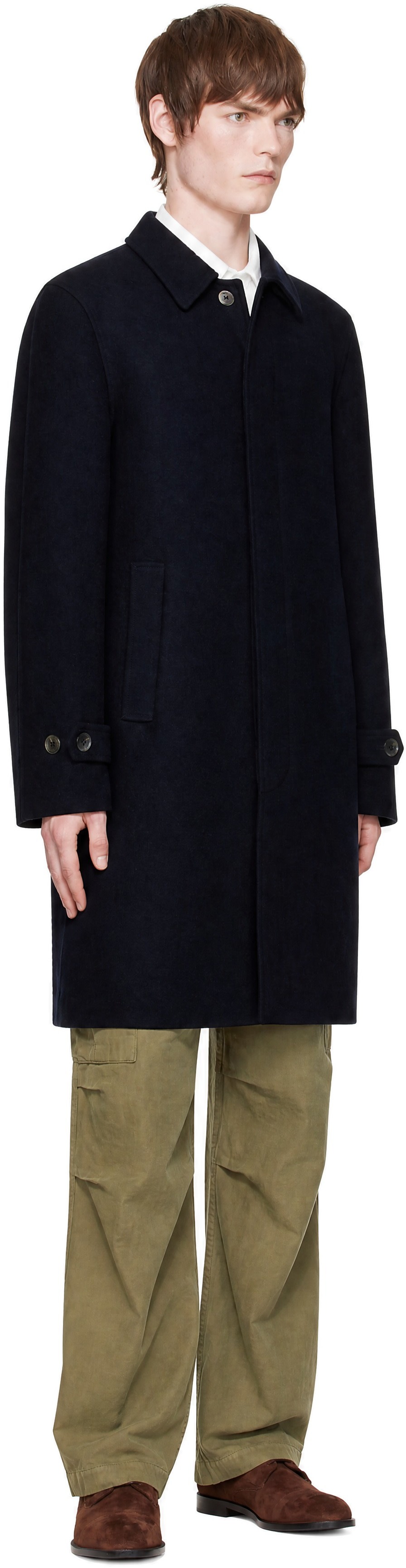 Palmes - Navy Cedric Wool Coat