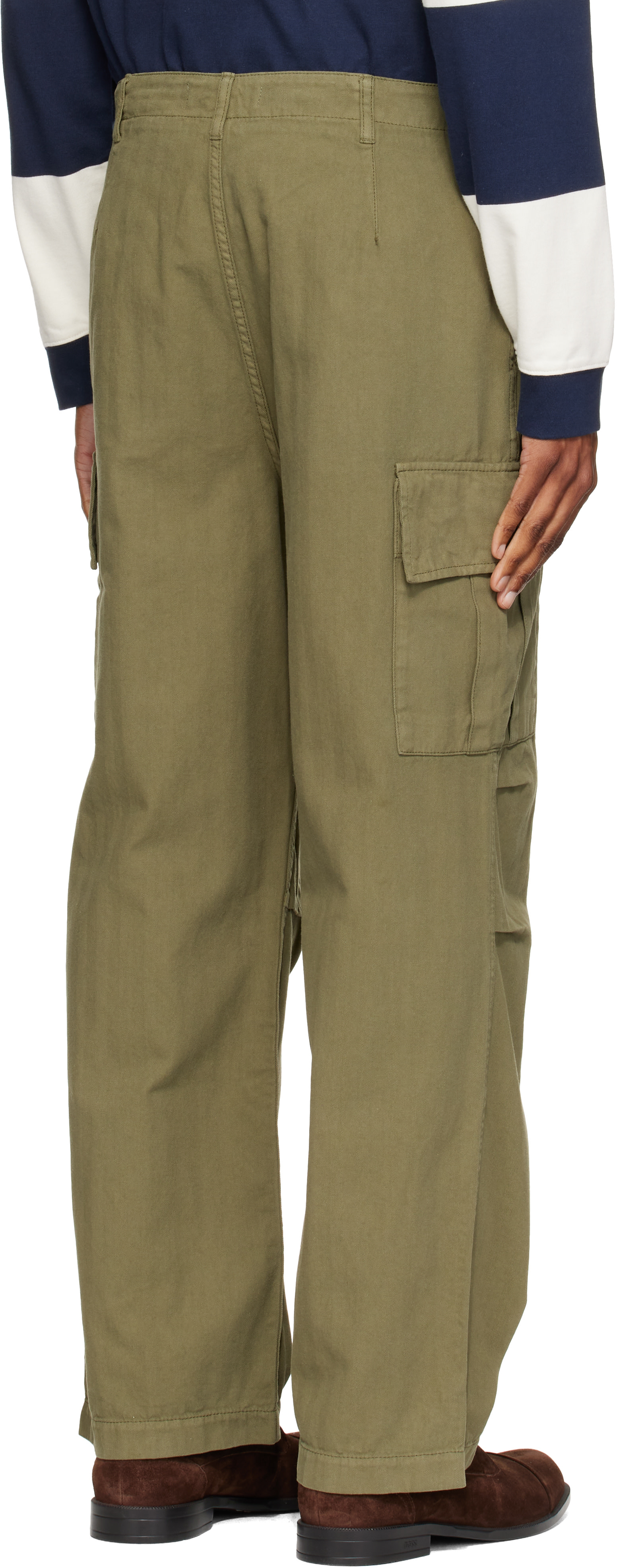 Palmes - Green Herringbone Cargo Pants