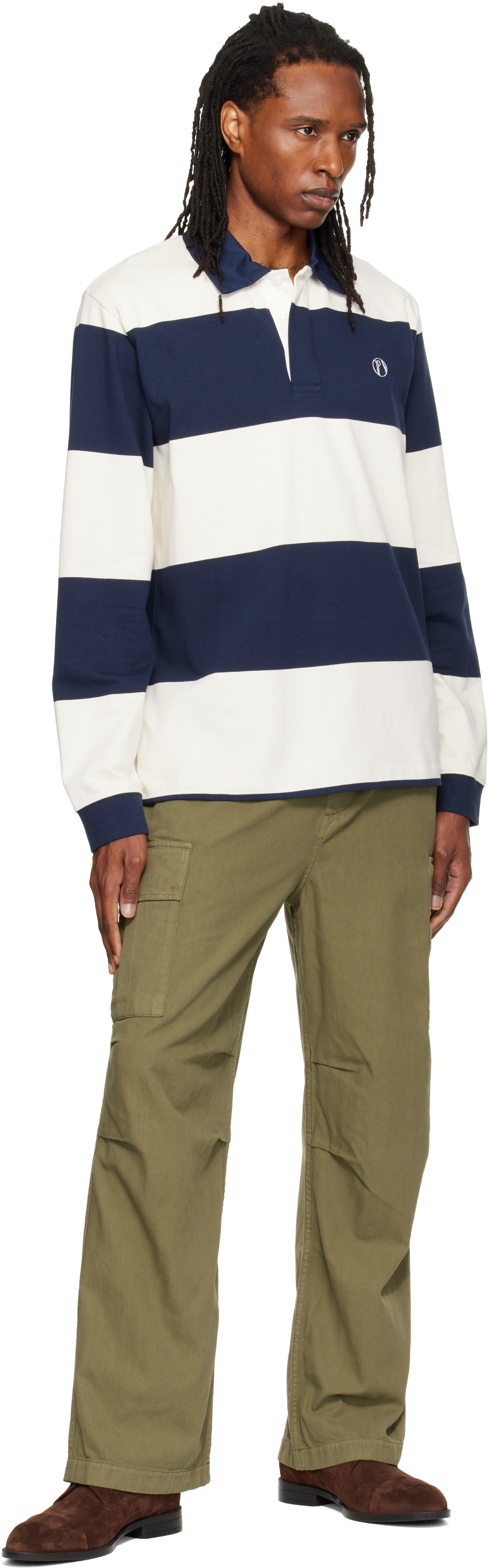 Palmes - Green Herringbone Cargo Pants